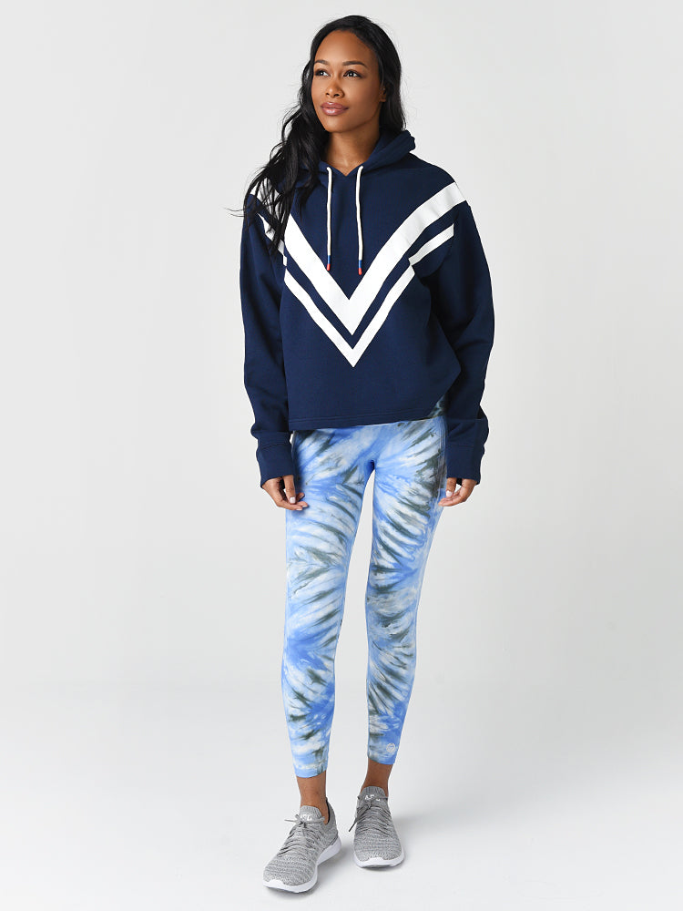 Tory burch french terry chevron hoodie sale