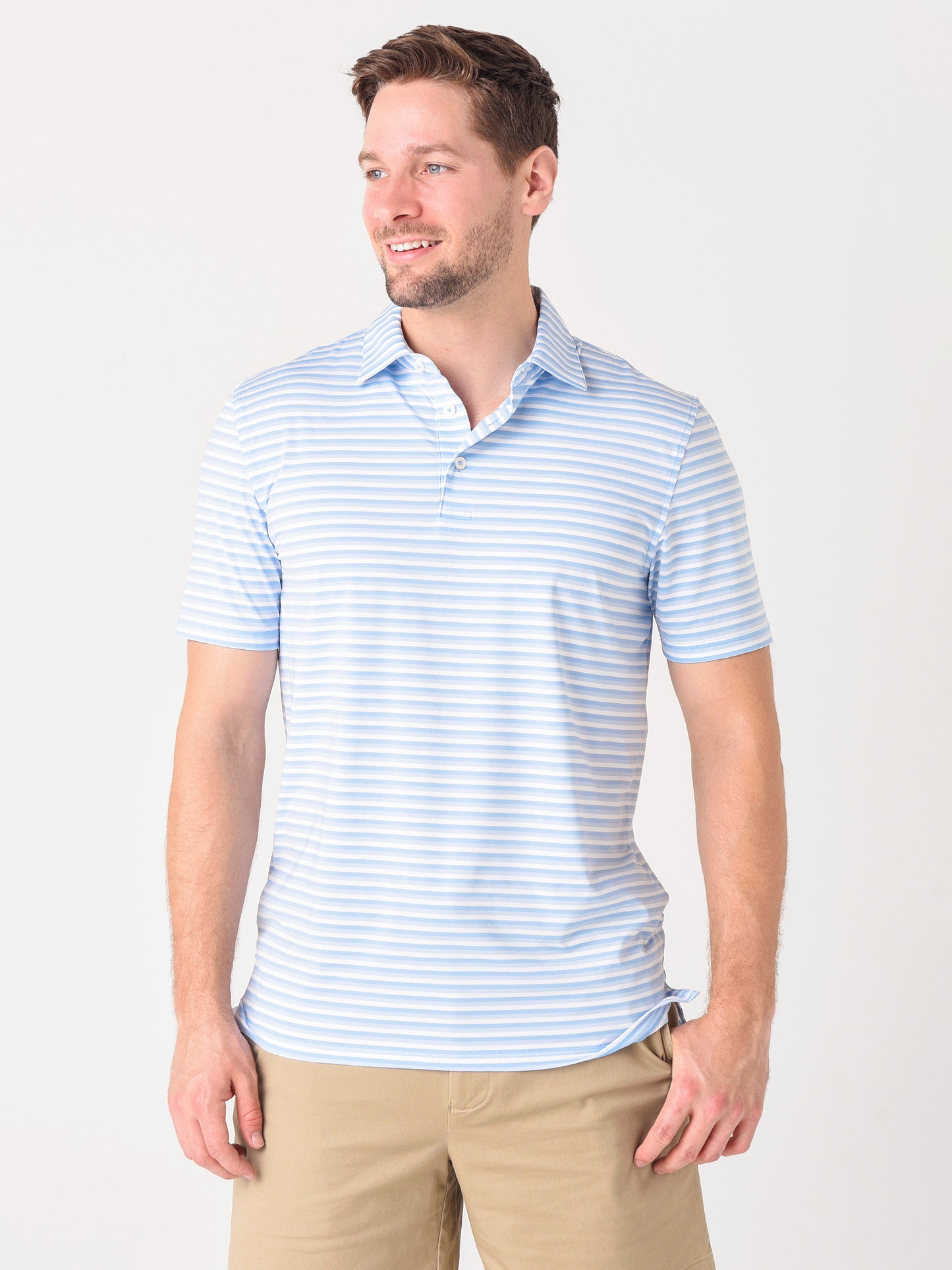 Southern tide Men's Waypoint Stripe Brrr®-eeze Performance Polo Shirt