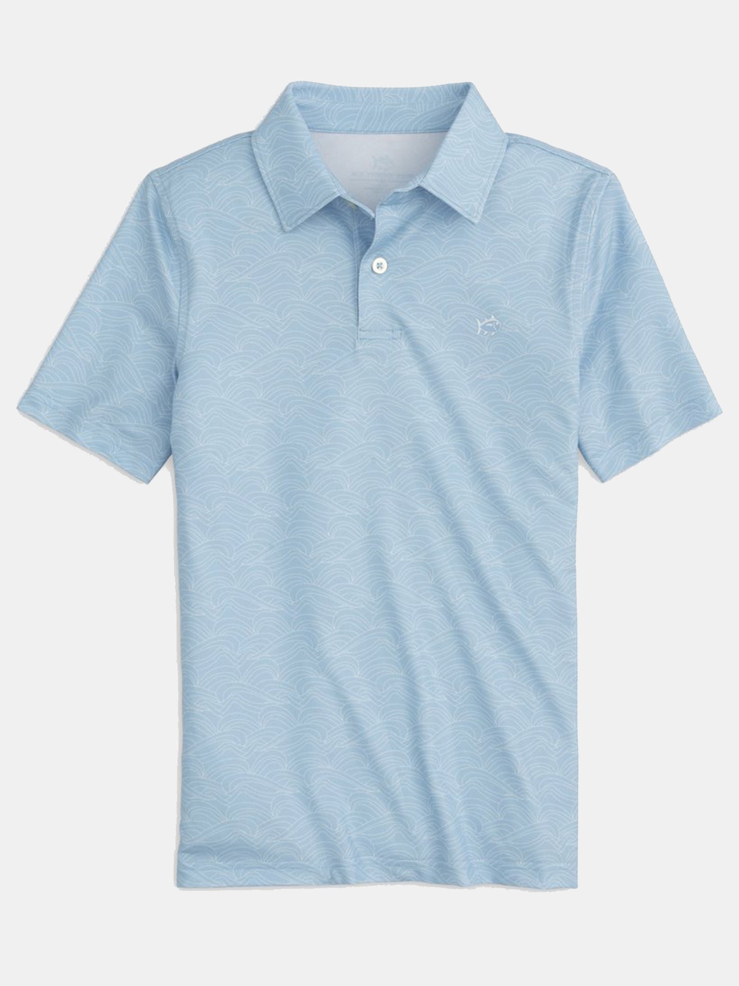 Southern Tide Boys’ Driver Wave Print Performance Polo Shirt