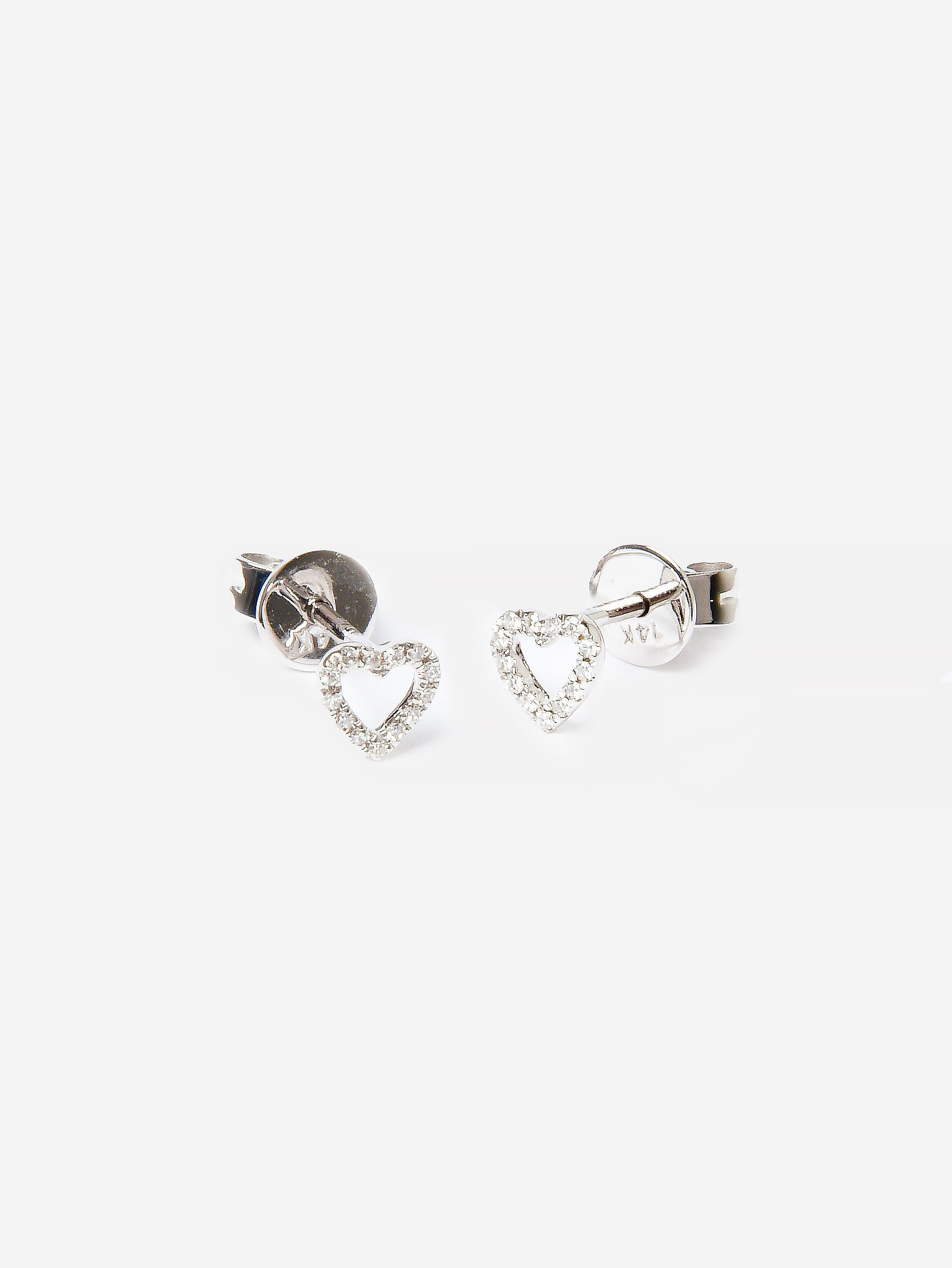 Francie B. Women's Diamond Open Heart Stud Earrings – Saintbernard.com