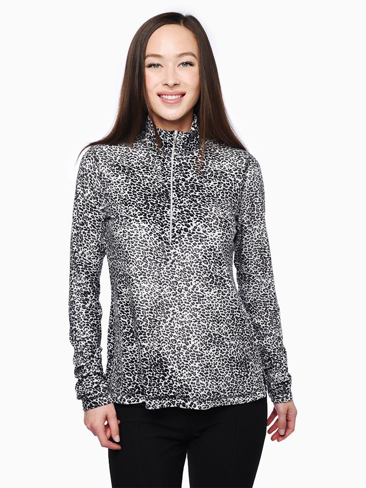 Sno Skins Microfleece Cheetah ½ Zip Baselayer Top