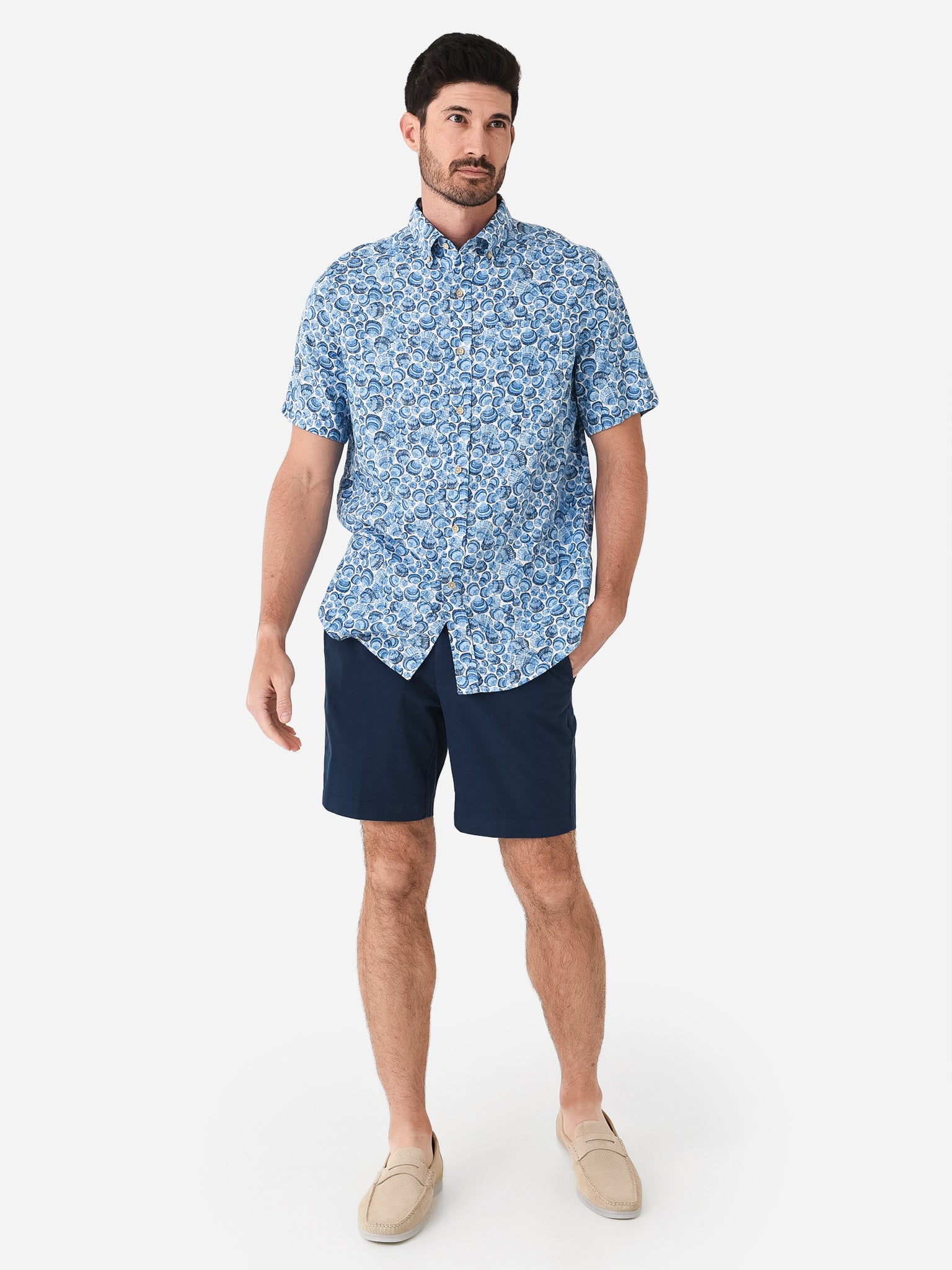 Southern Tide Men's Sunday Shellies Short Sleeve Button-Down Shirt