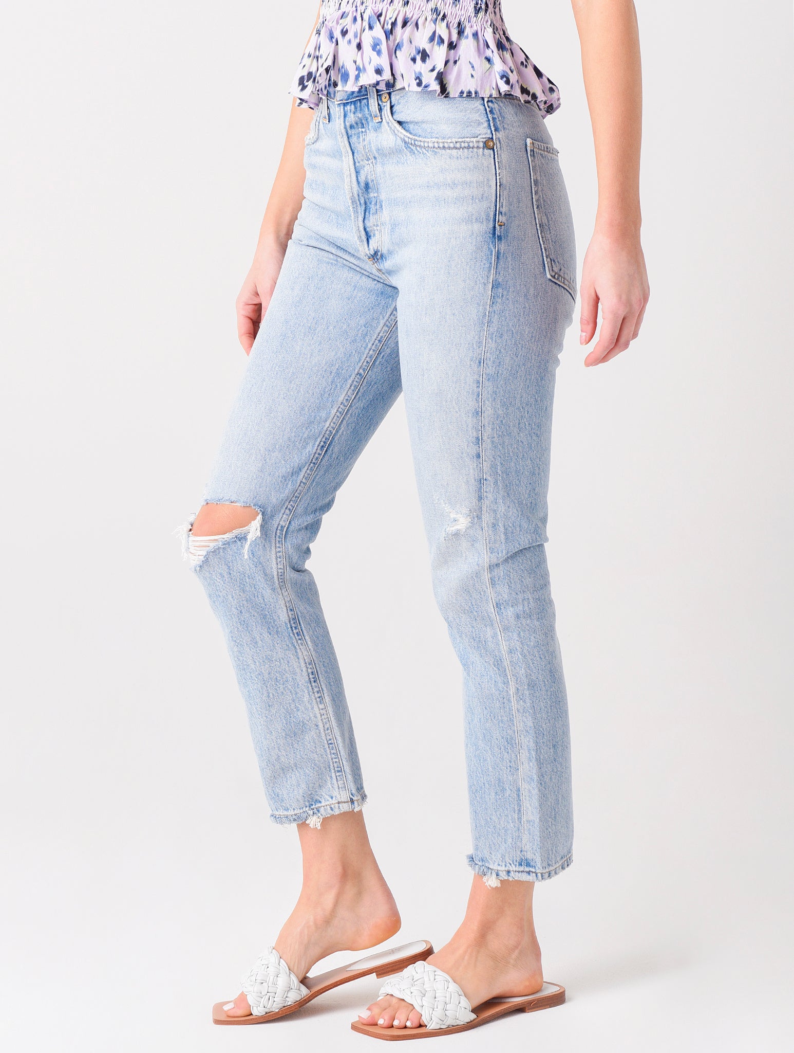 Agolde Riley Hi Rise Straight Crop Jean