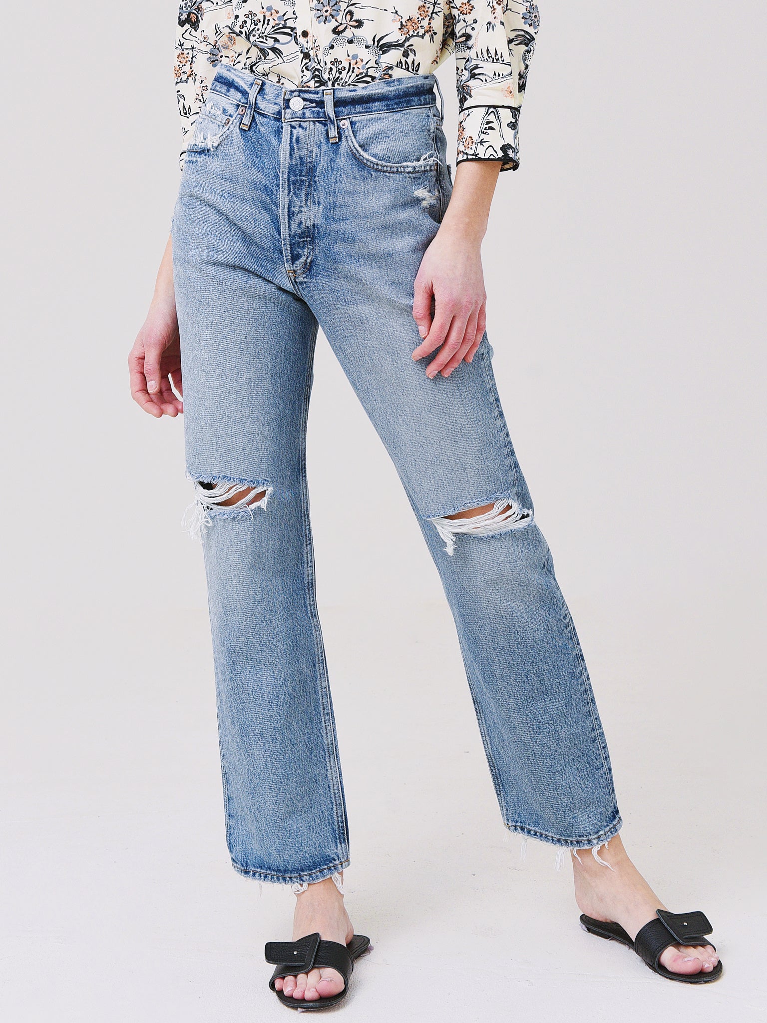 store online 1980s Agolde 90's Mid Rise Loose Fit Distressed Jeans in ...