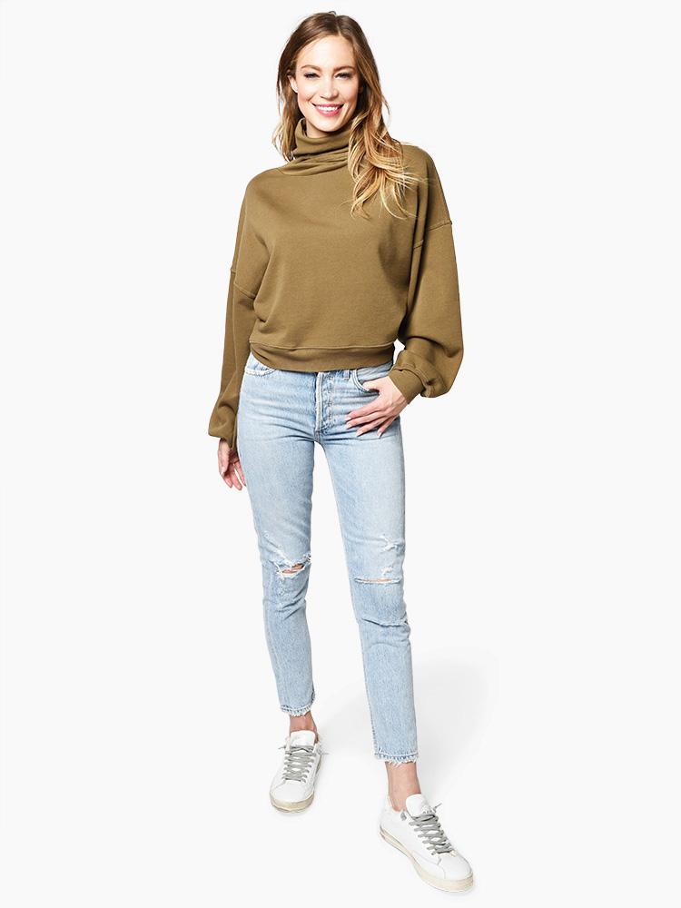 Agolde balloon 2025 sleeve turtleneck sweatshirt