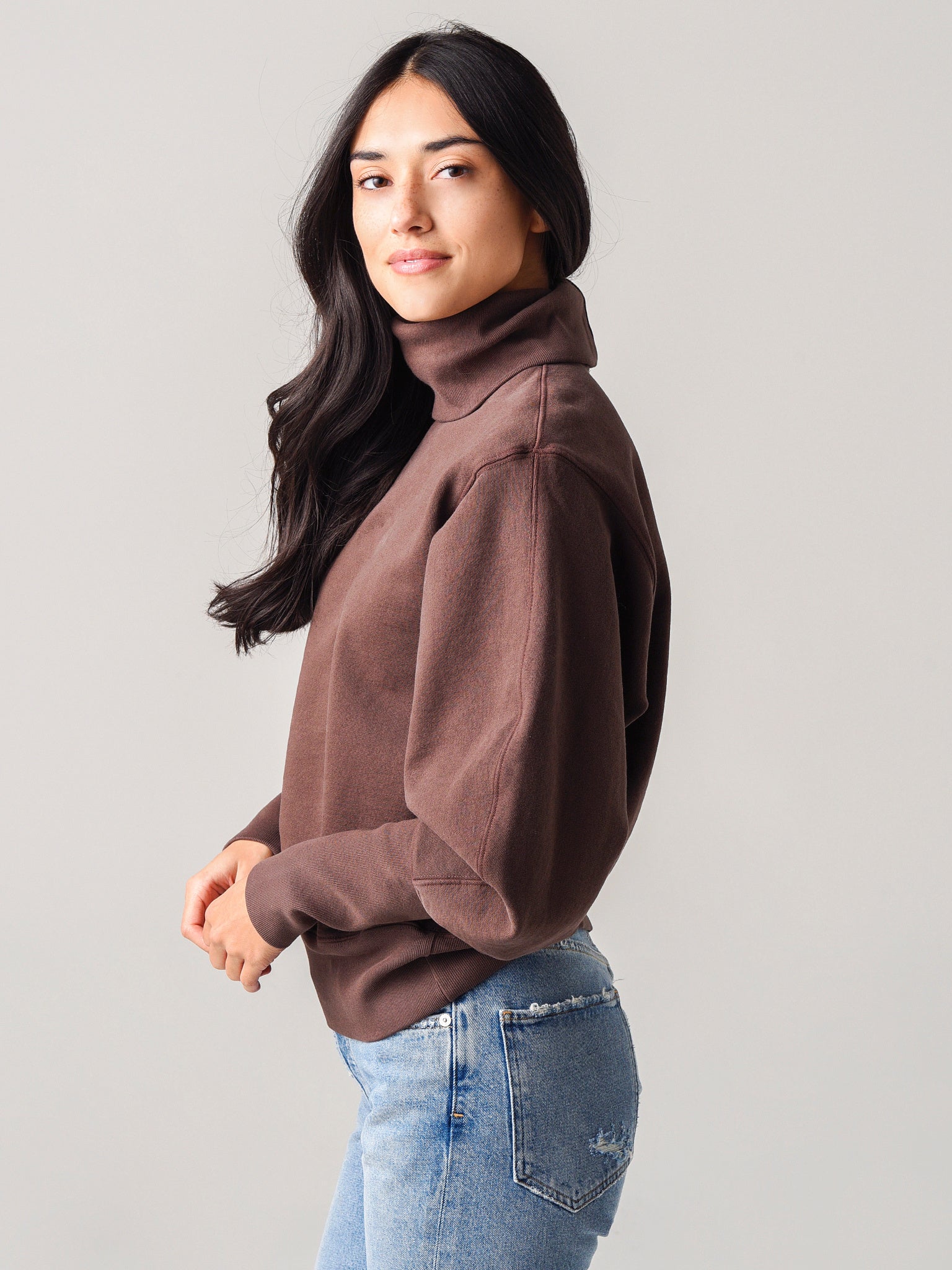 Agolde Women s Extended Rib Turtleneck Sweatshirt