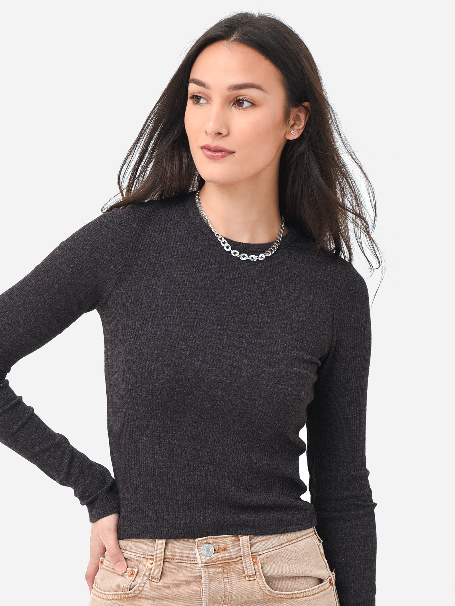 Agolde Women s Alma Shrunken Crew Neck Tee