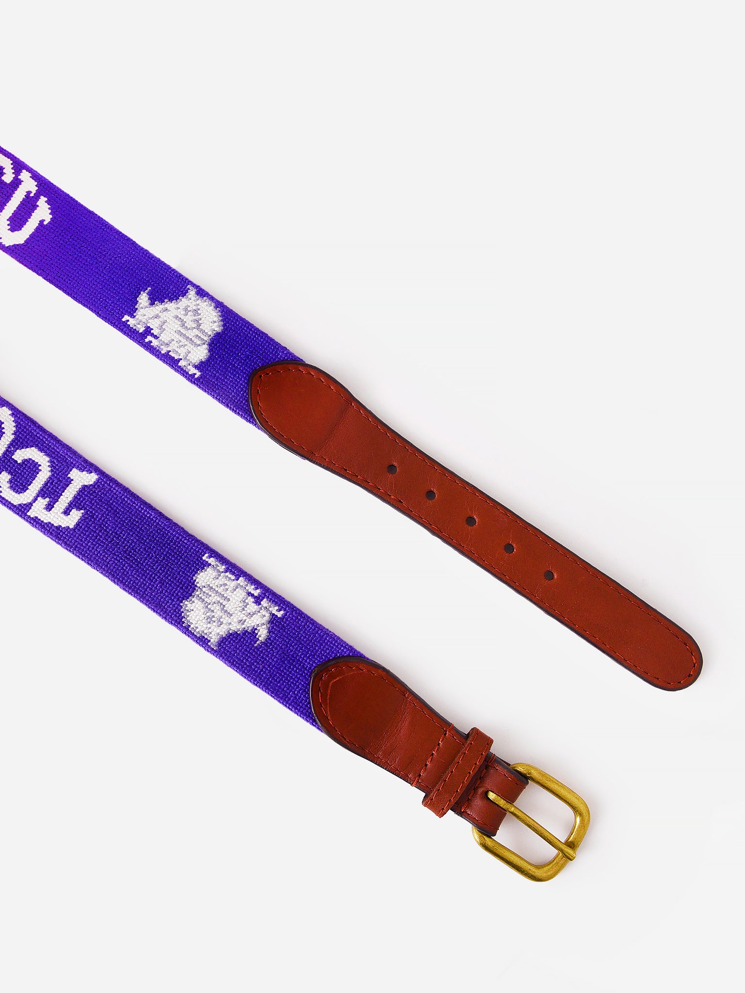 Smathers + Branson Men's Texas Christian University Needlepoint Belt