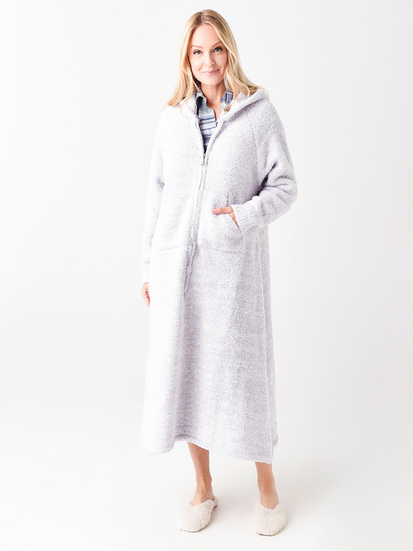 BAREFOOT DREAMS CozyChic Ribbed Hooded Robe