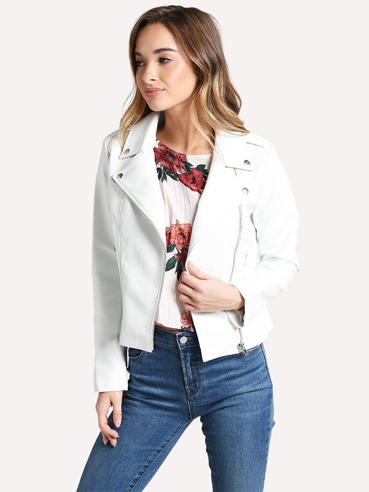 Bb dakota white leather jacket best sale