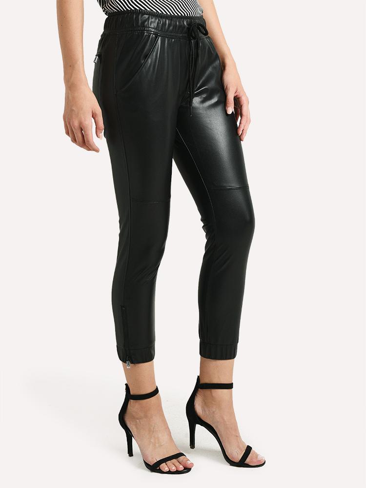 David lerner hot sale leather joggers