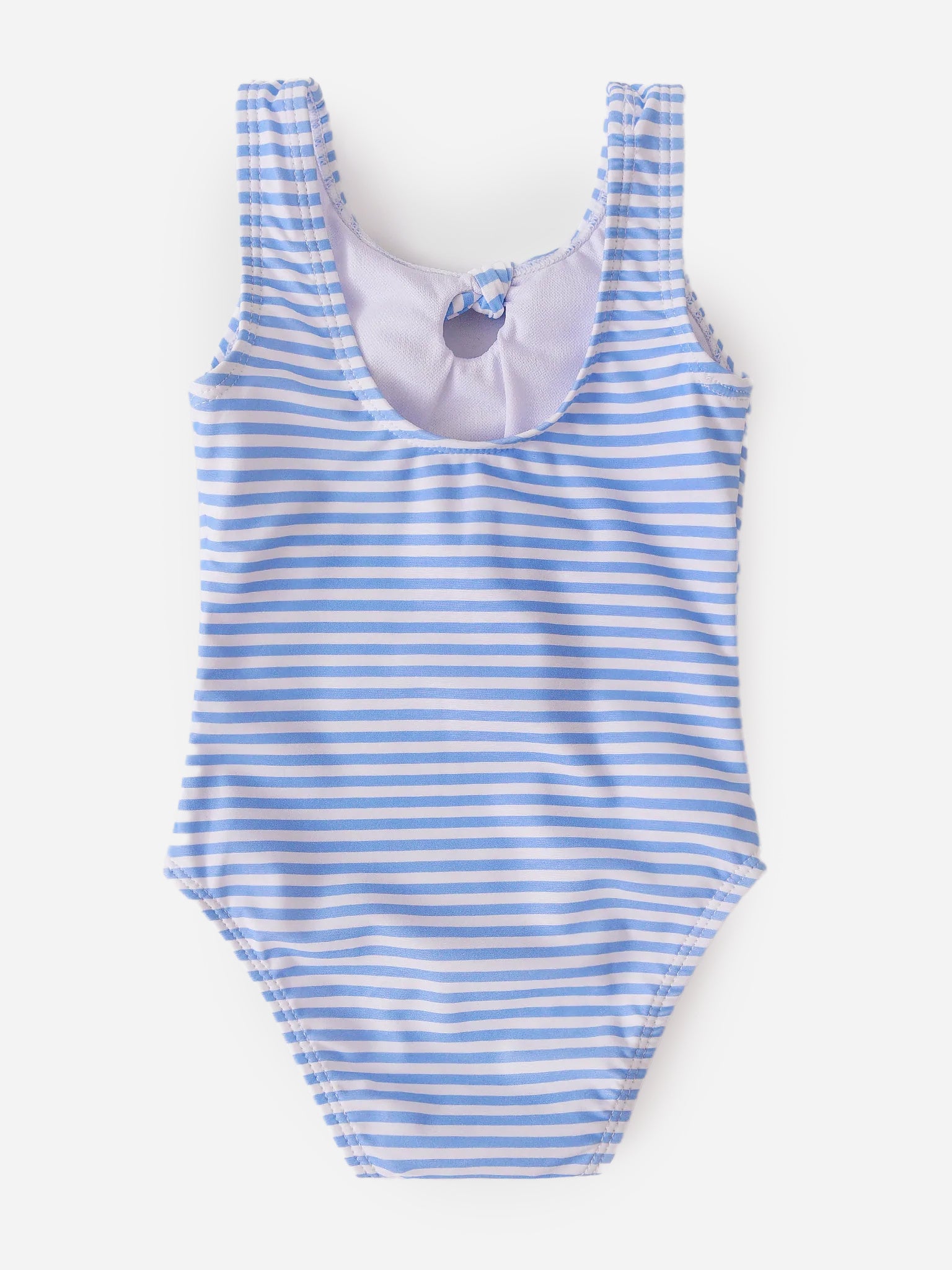 Snapper Rock Baby Girls' Powder Blue Sustainable Stripe Bow Swimsuit ...