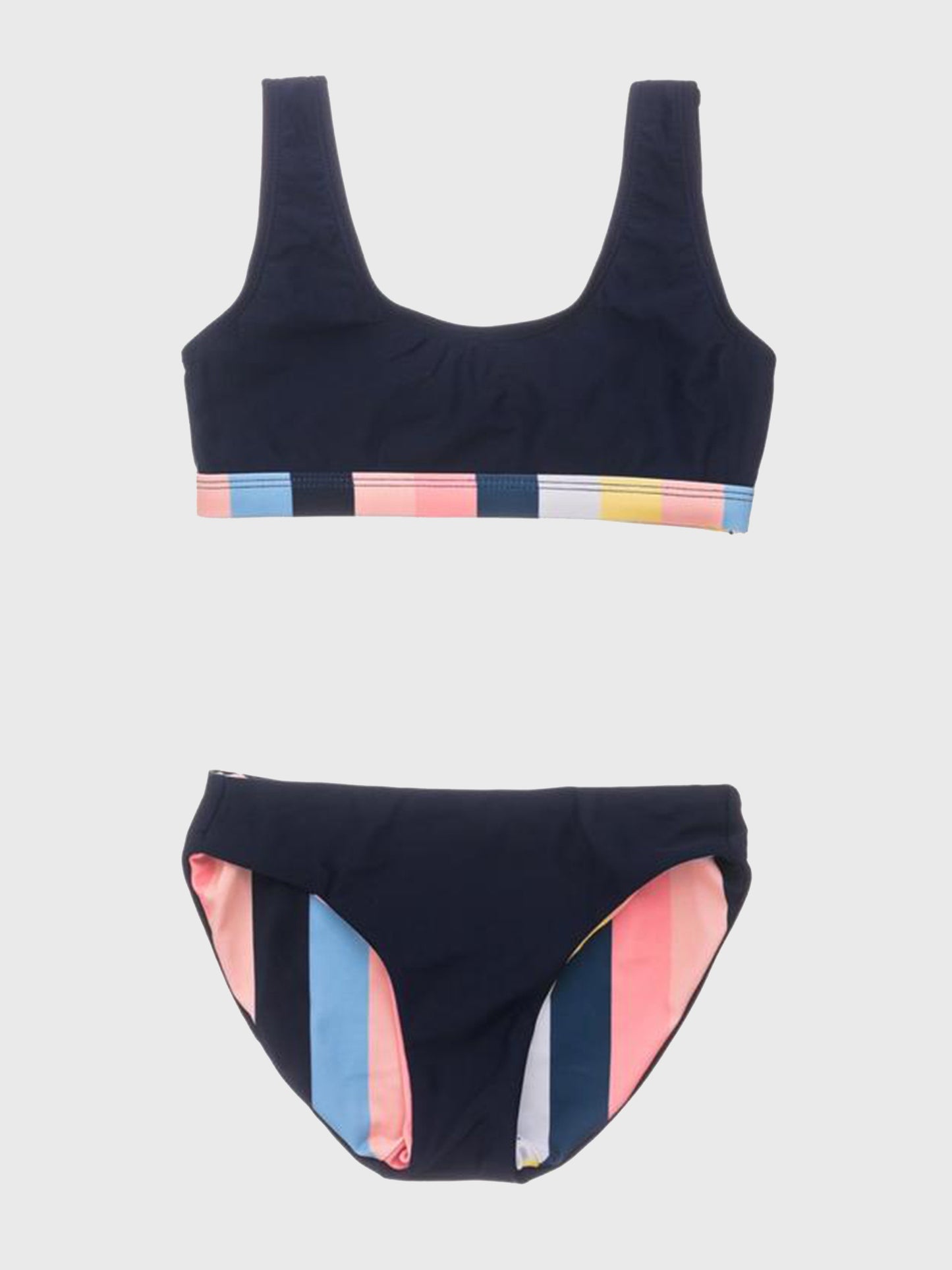 Snapper Rock Girls' Opti Stripe Scoop Crop Bikini