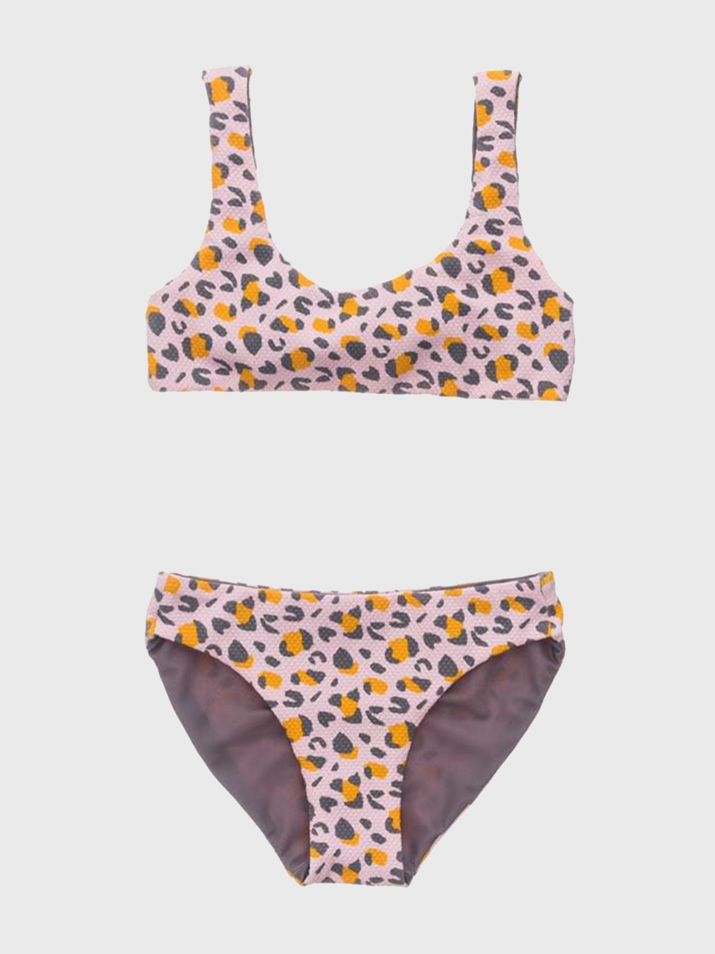 Snapper Rock Girls’ Leopard Love Reversible Surf Bow Bikini