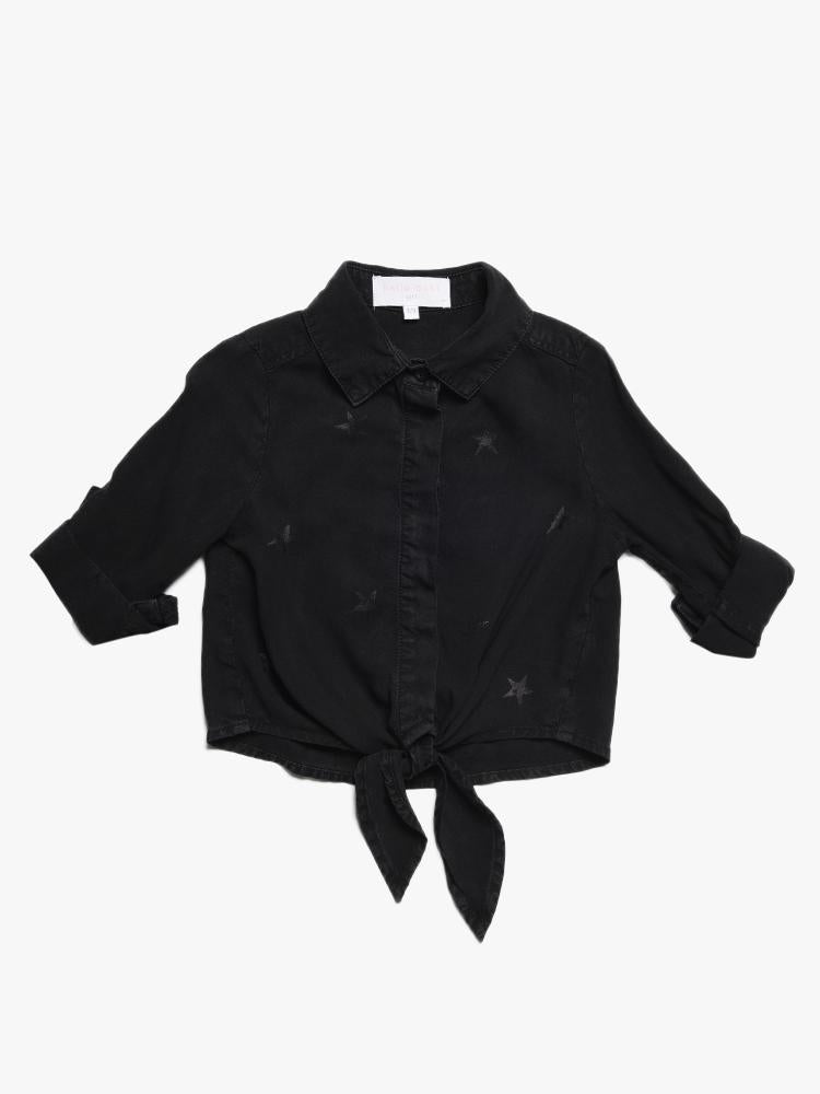 Bella Dahl Girls Tie Front Shirt with Stars