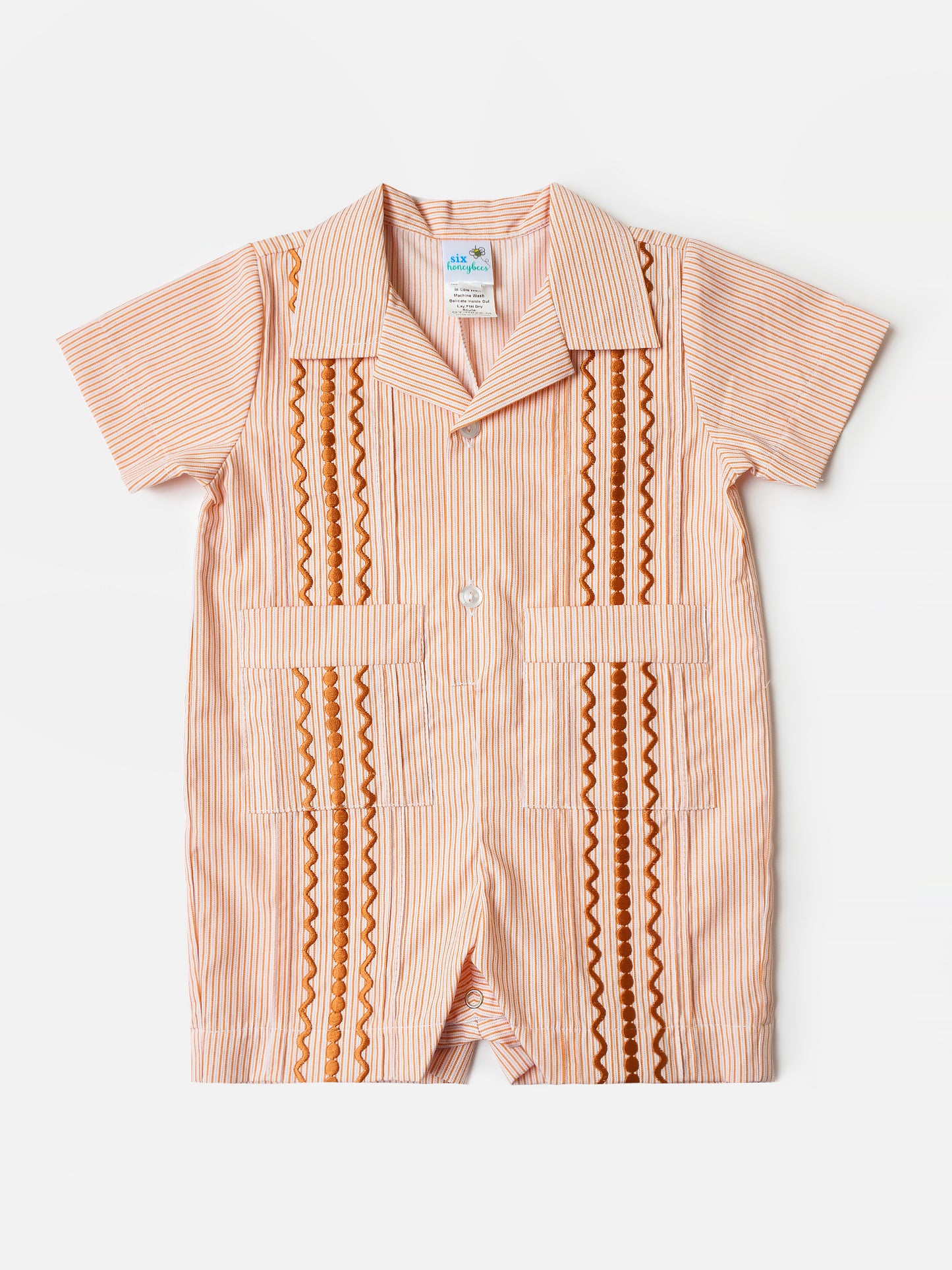 Six Honeybees Baby Boys' Guayabera Romper