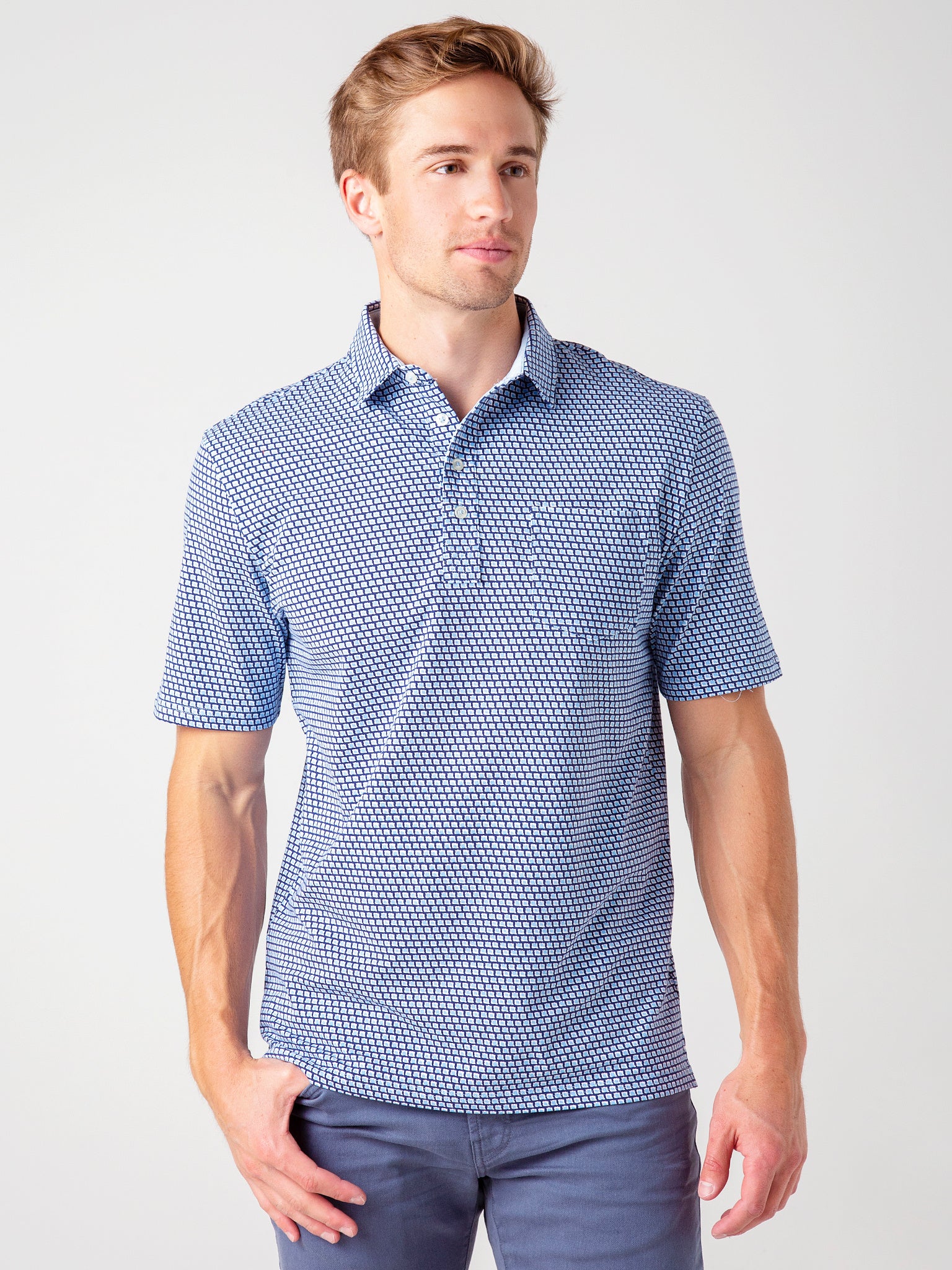 Men's Striped Houston Astros Polo - Lyndon