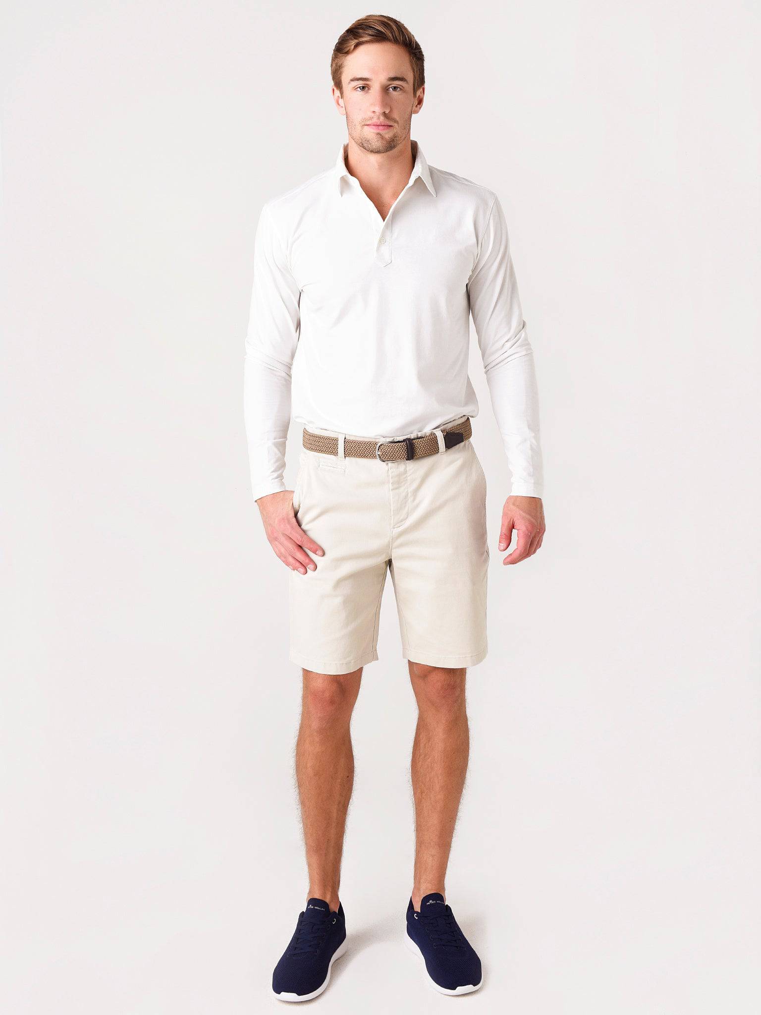 NWT Johnnie-O Neal Jr. Stretch deals Twill Shorts in Khaki ~ Size 14