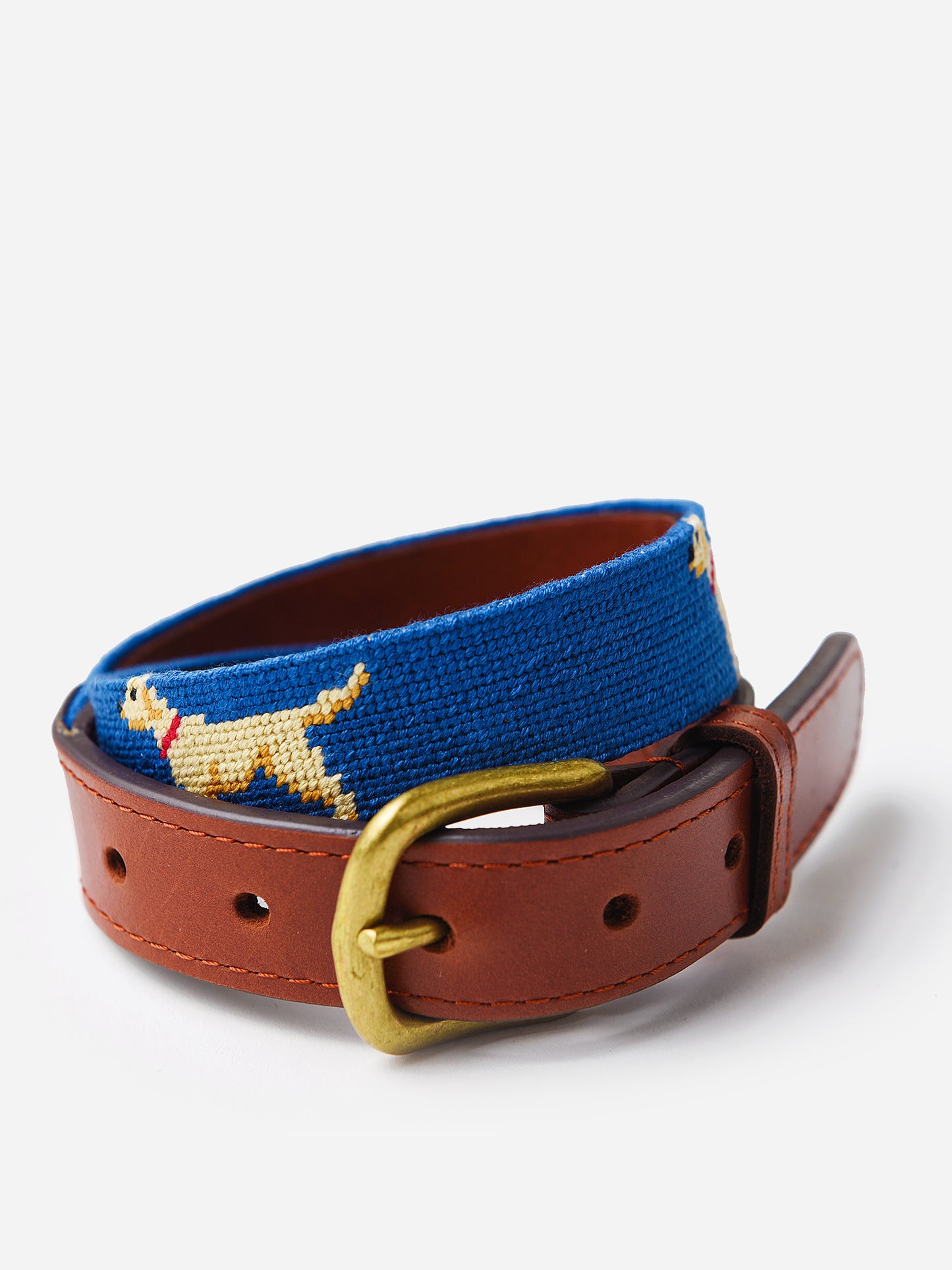 Smathers & Branson Boys' Yellow Lab Needlepoint Belt