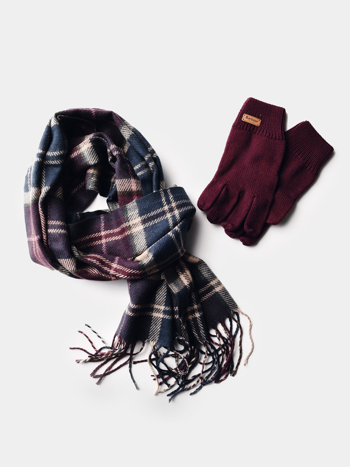 Barbour Tartan Scarf And Glove Set