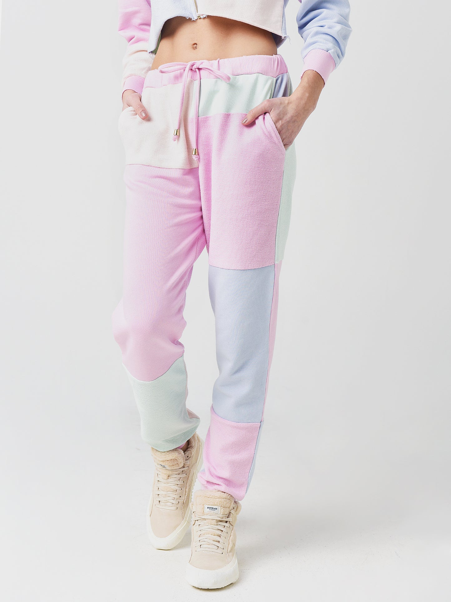 Pastel pink jogger pants