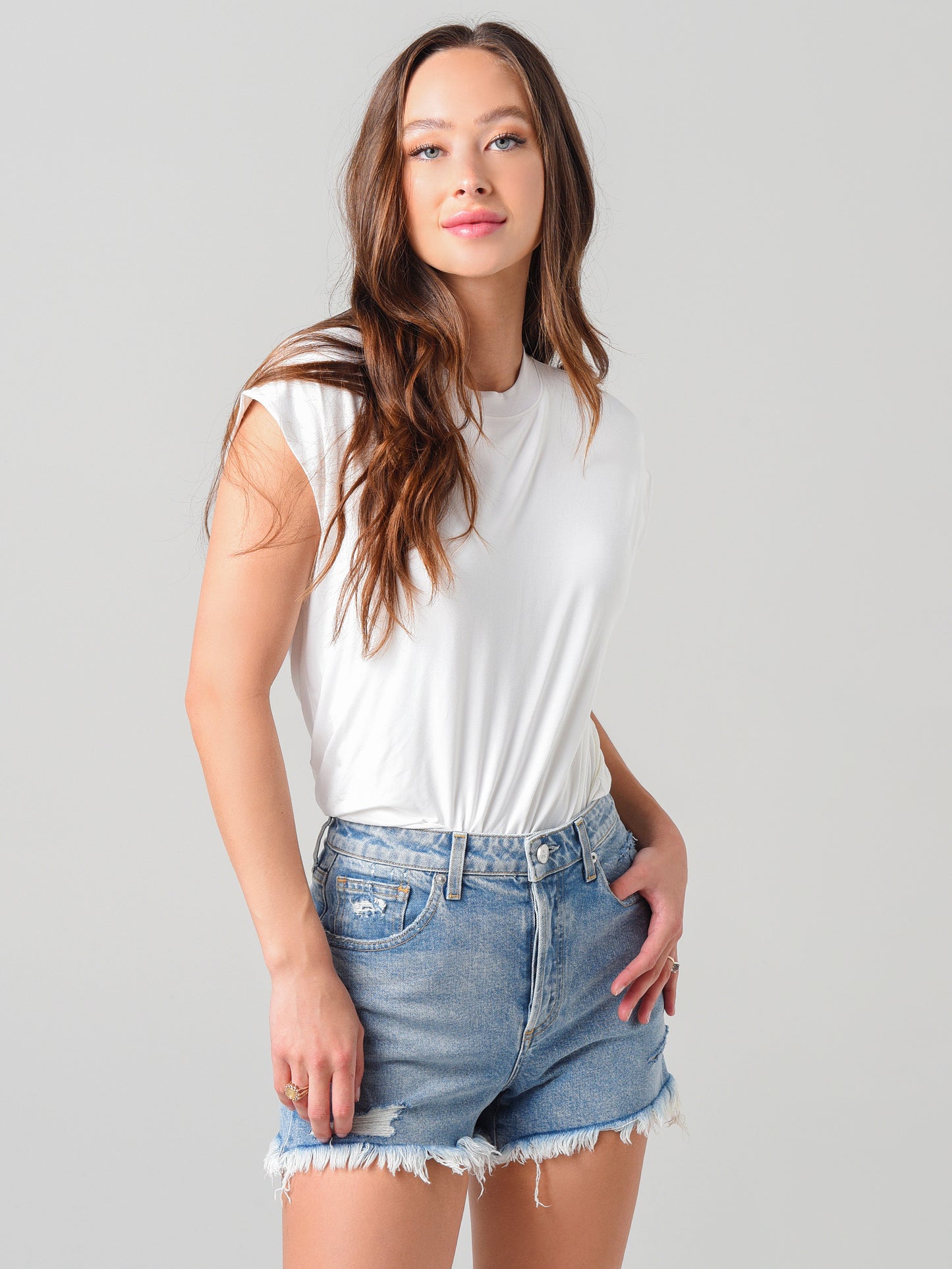 Frame Women's Double Shirred Muscle Tee