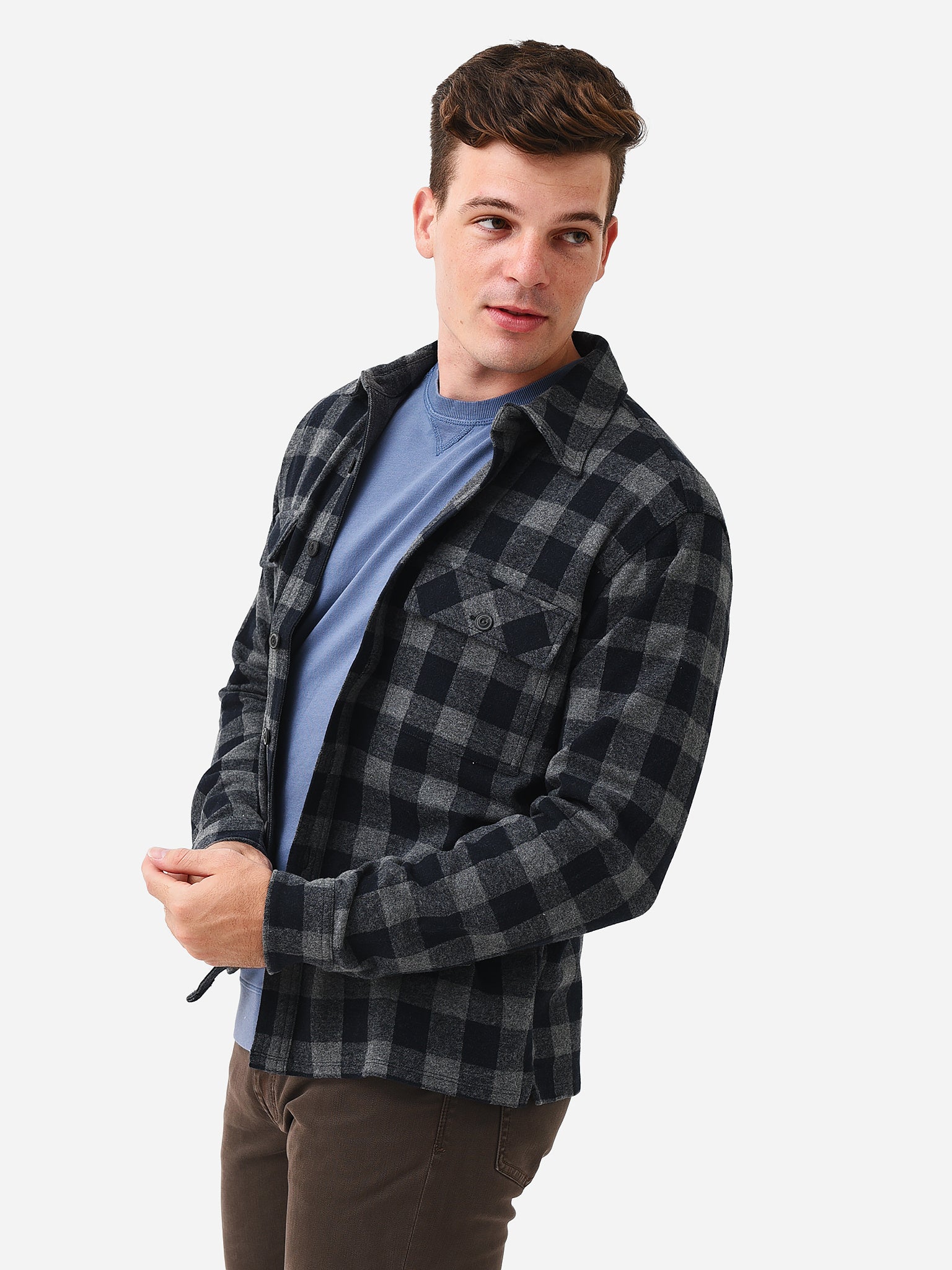 Vince Men's Buffalo Check Long Sleeve Shirt