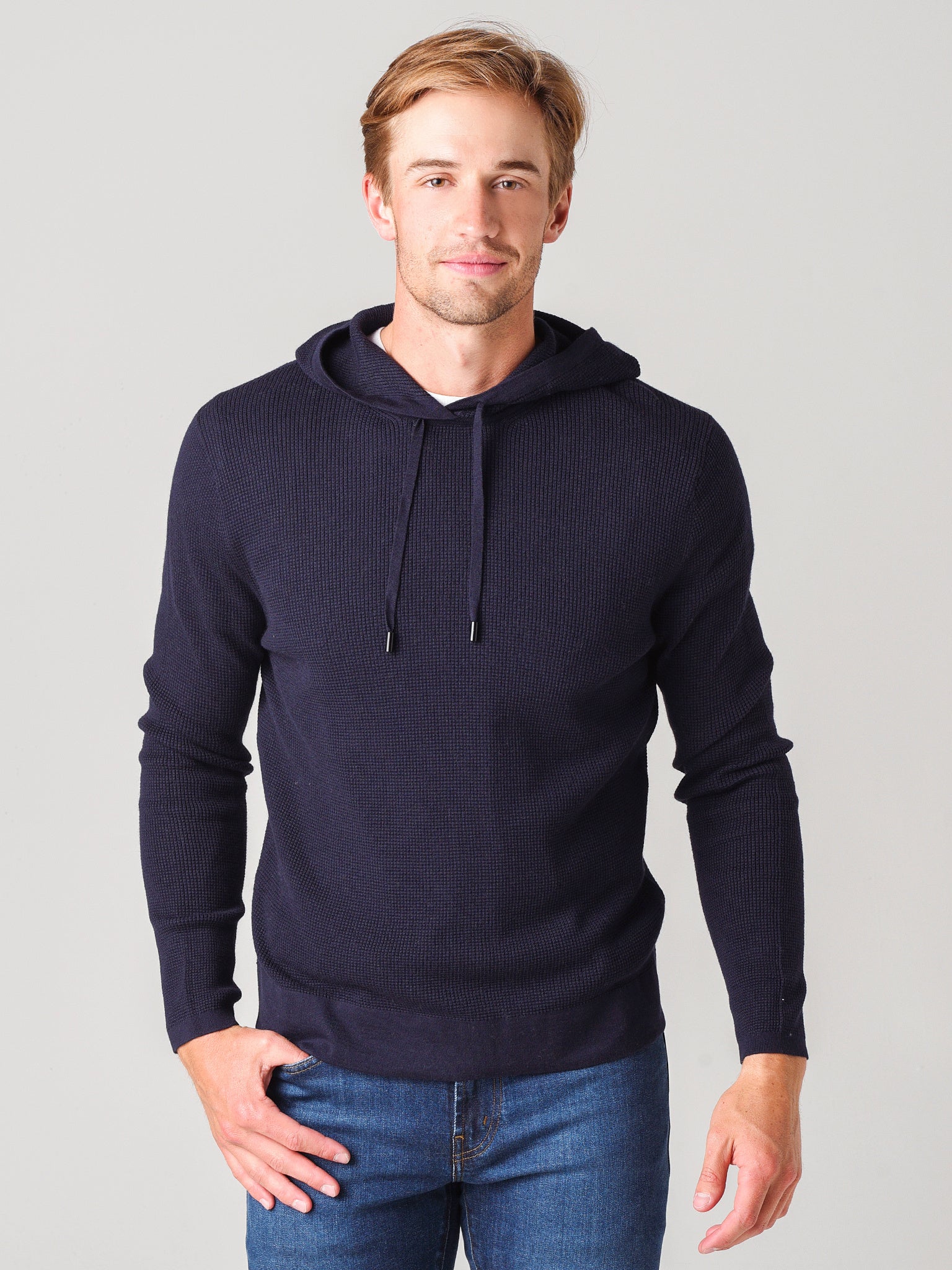 Naadam Cashmere Men's Waffle Stitch Pullover Hoodie – saintbernard.com