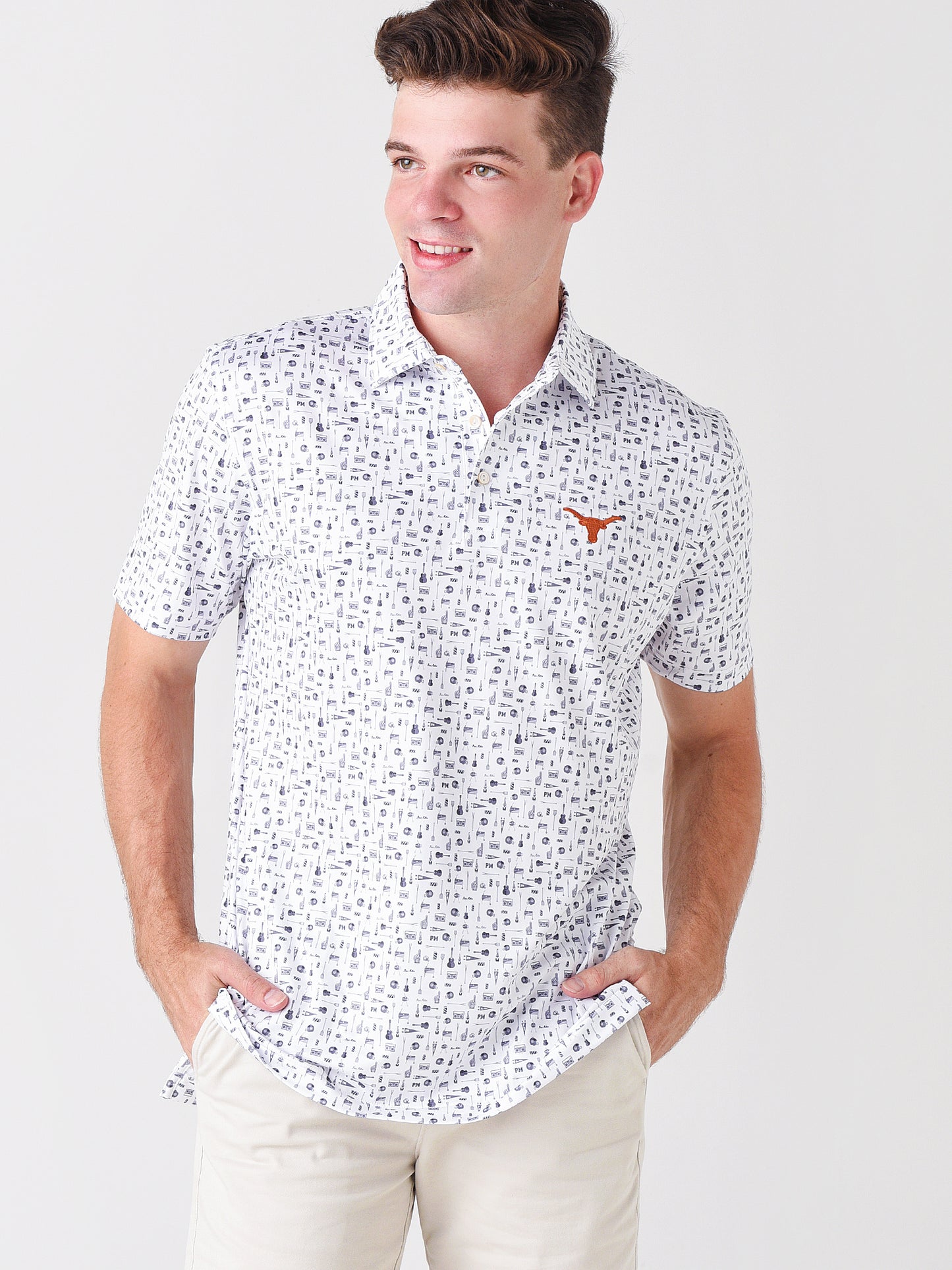 Peter Millar Crown Crafted Men's Landmark Print Tailgate Jersey Polo