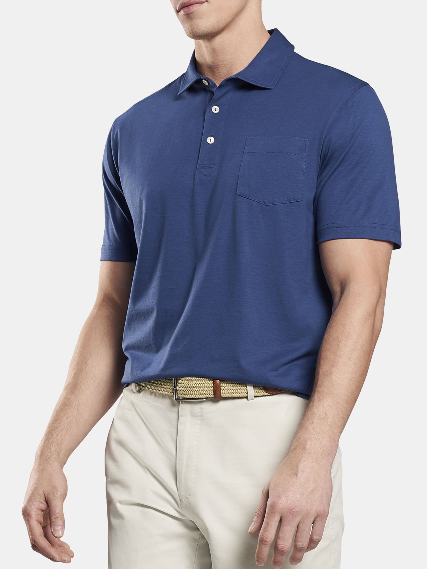 Peter Millar Seaside Aqua Cotton Polo