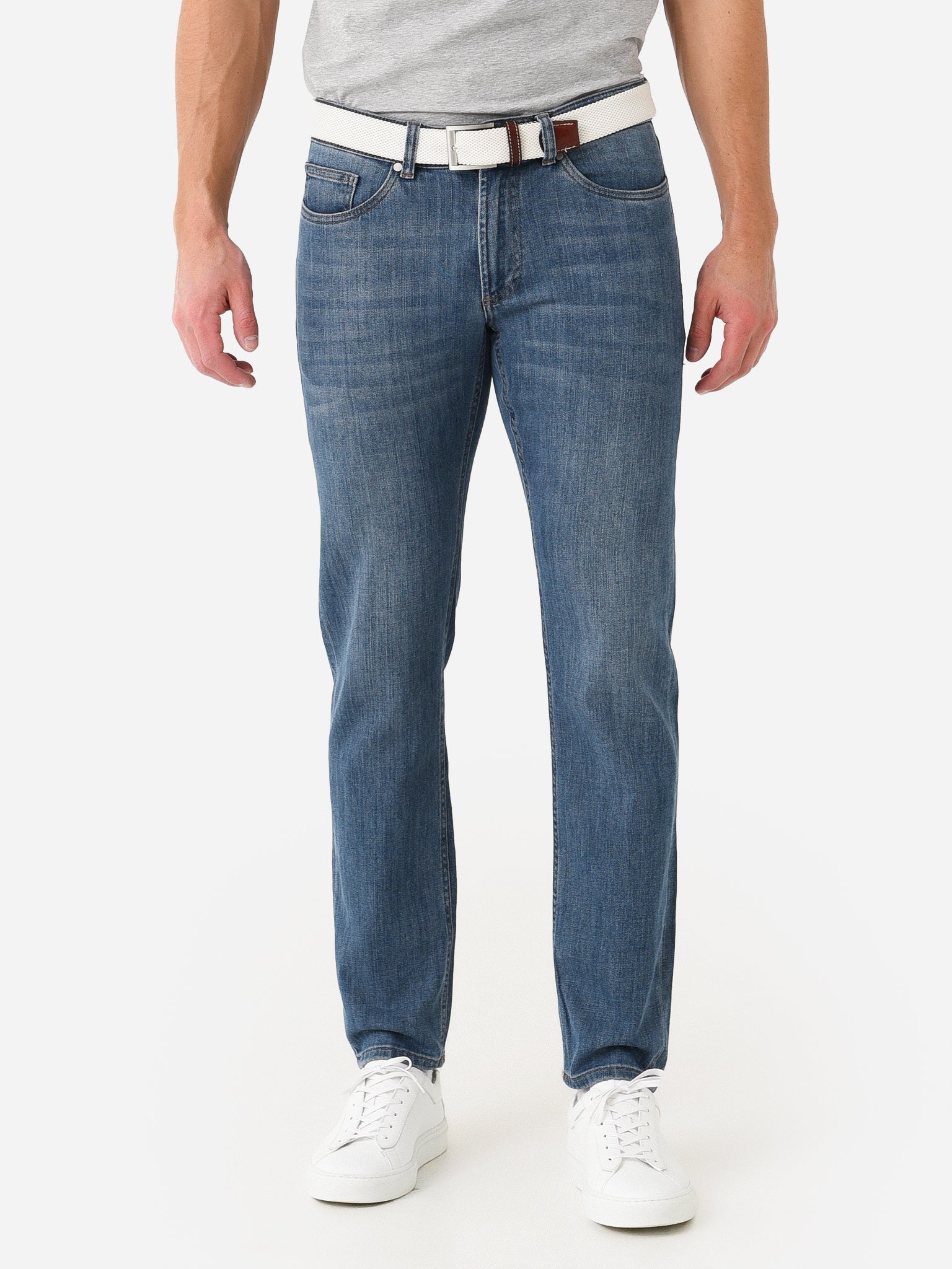 Peter Millar Crown Crafted Men's Vintage Washed Five-Pocket Denim Jean ...