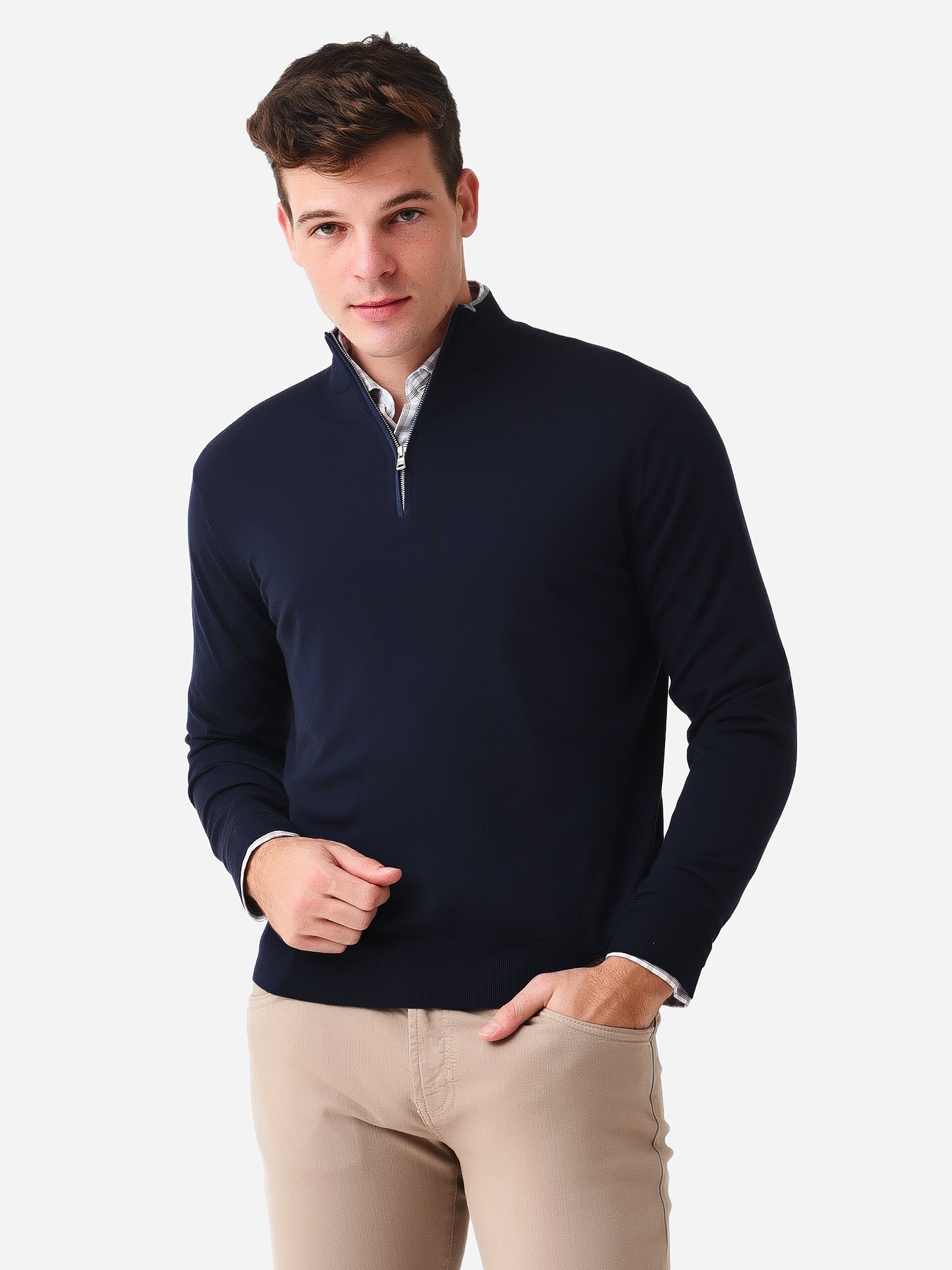 PETER MILLAR Excursionist Flex Wool-Blend Half-Zip Sweater for Men