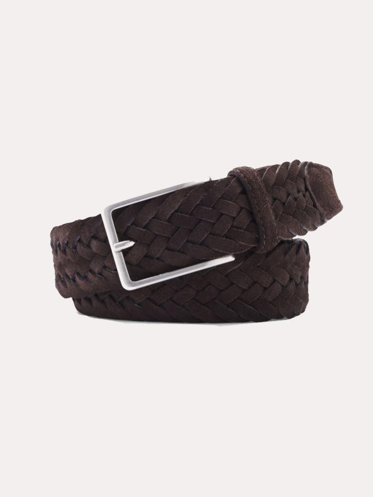 Peter Millar Leather and Wool Braided Belt