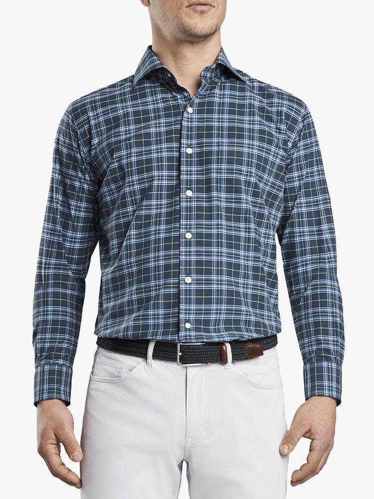 Peter Millar Men’s Crown Finish Stretch Elkhart Lake Tartan Sport Shirt