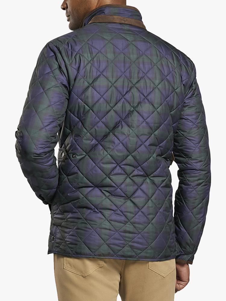 Peter Millar Men’s Suffolk Black Watch Quilted Travel Coat