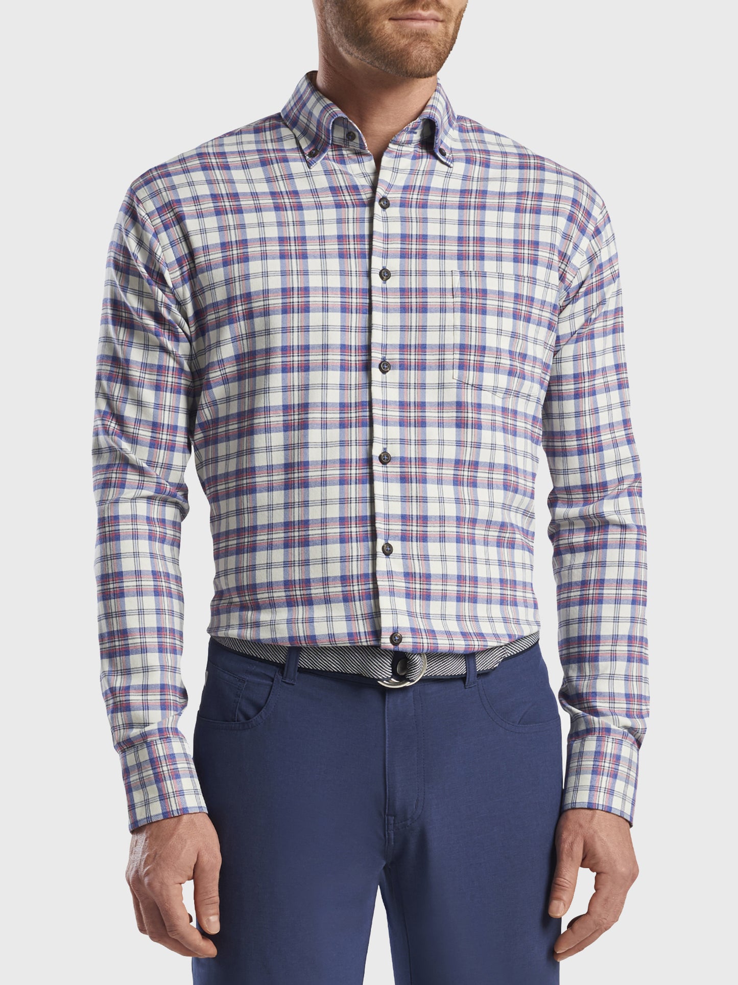 Peter Millar Crown Sport Men's Woodly Performance Flannel Sport Shirt