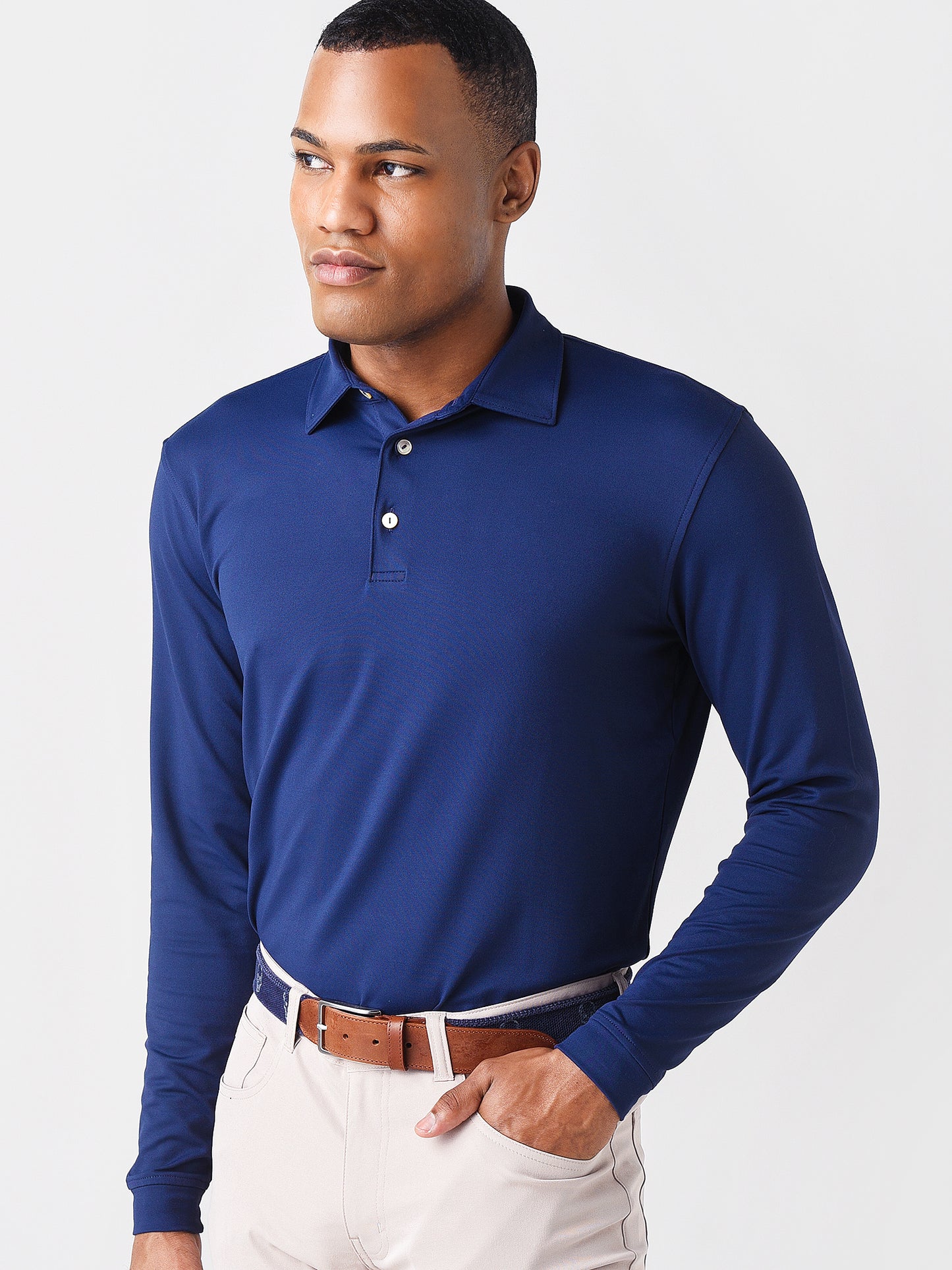 Peter Millar Crown Sport Men's Lyons Long Sleeve Performance Polo