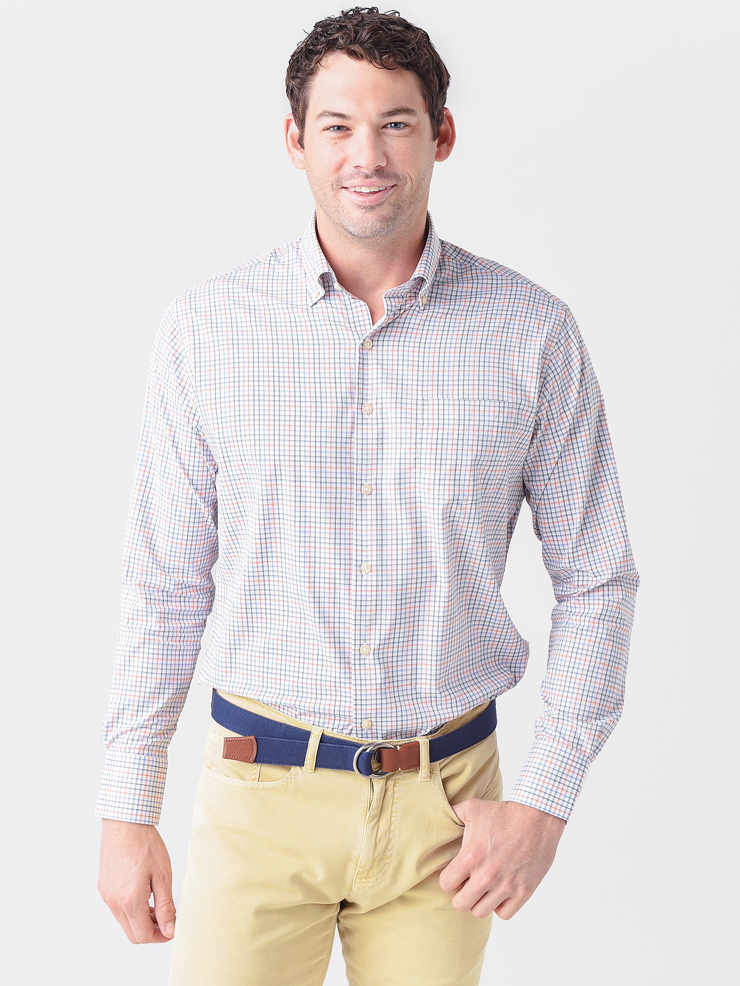 Peter Millar Crown Sport Men's York Performance Twill Sport Shirt