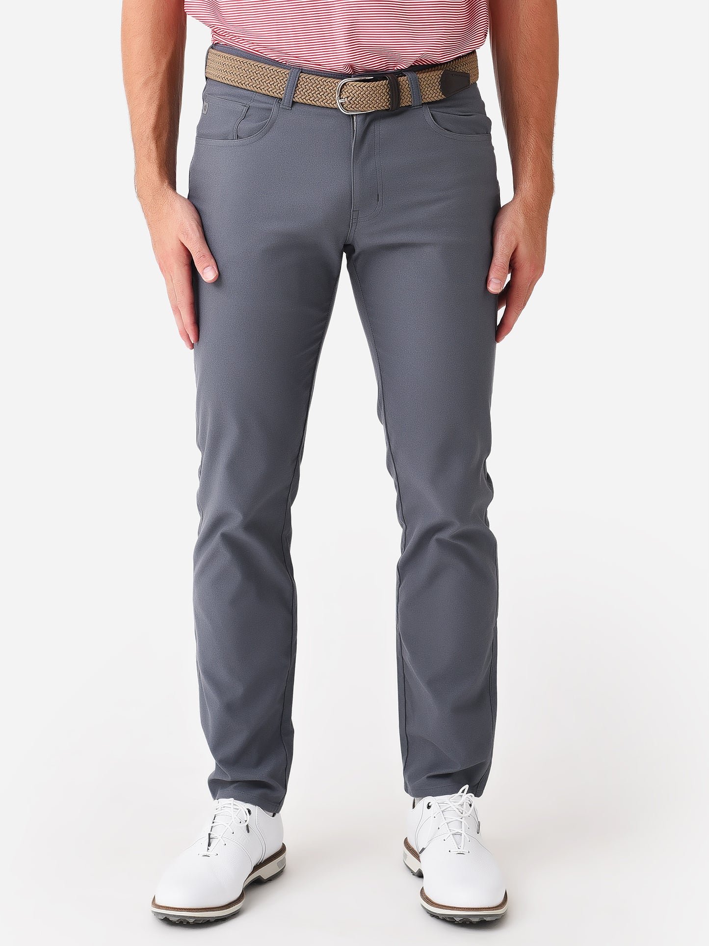 Peter Millar Crown Sport Flannel 5 Pocket Performance Pants Iron Grey 44x34  $158