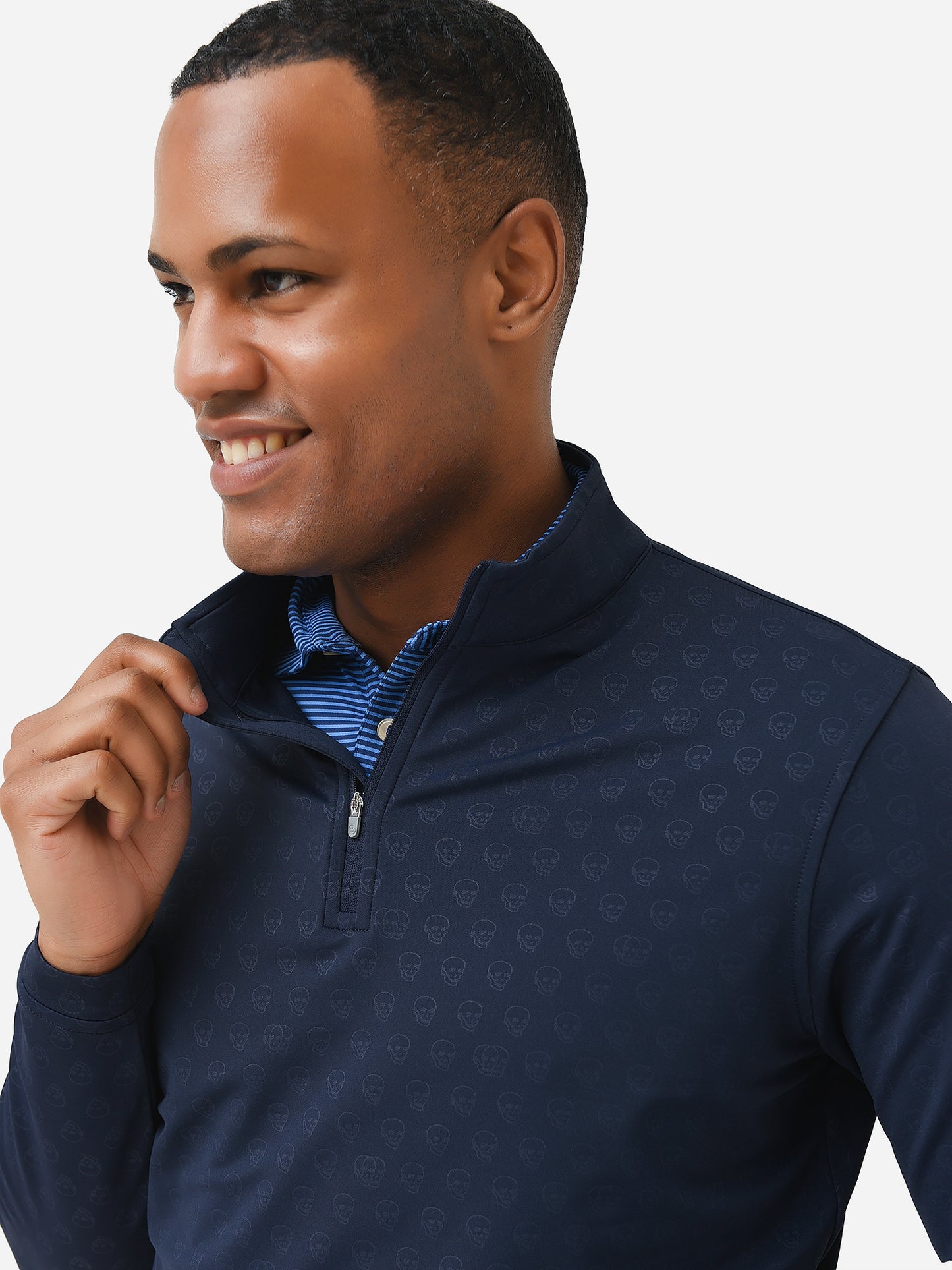 Peter Millar Crown Sport Men's Perth Seeing Double Performance Quarter-Zip