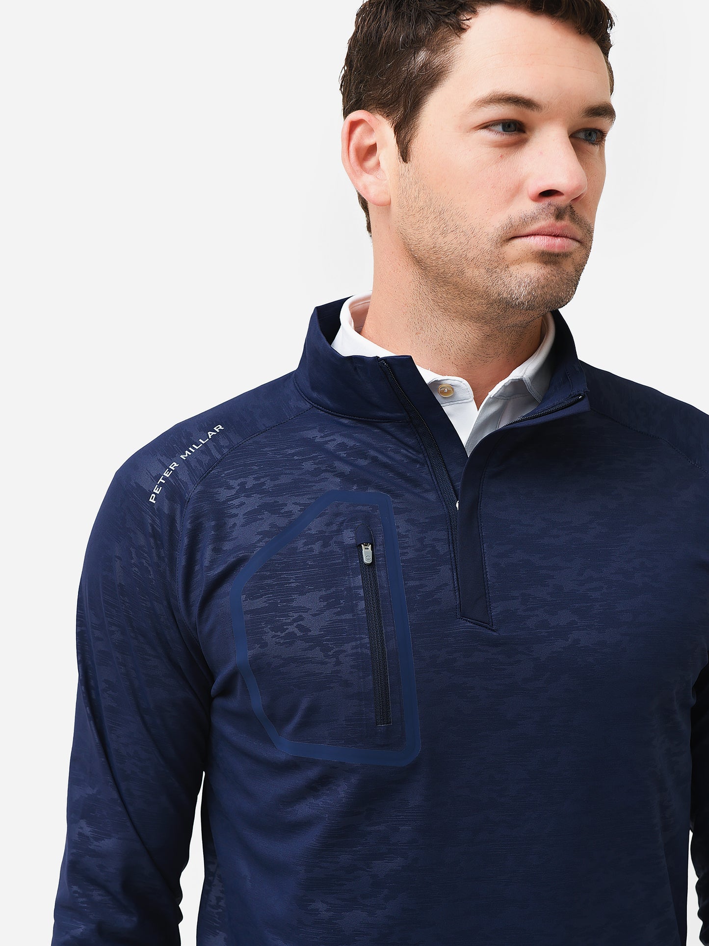 Peter Millar Crown Sport Men's Forge Camo Performance Quarter-Zip