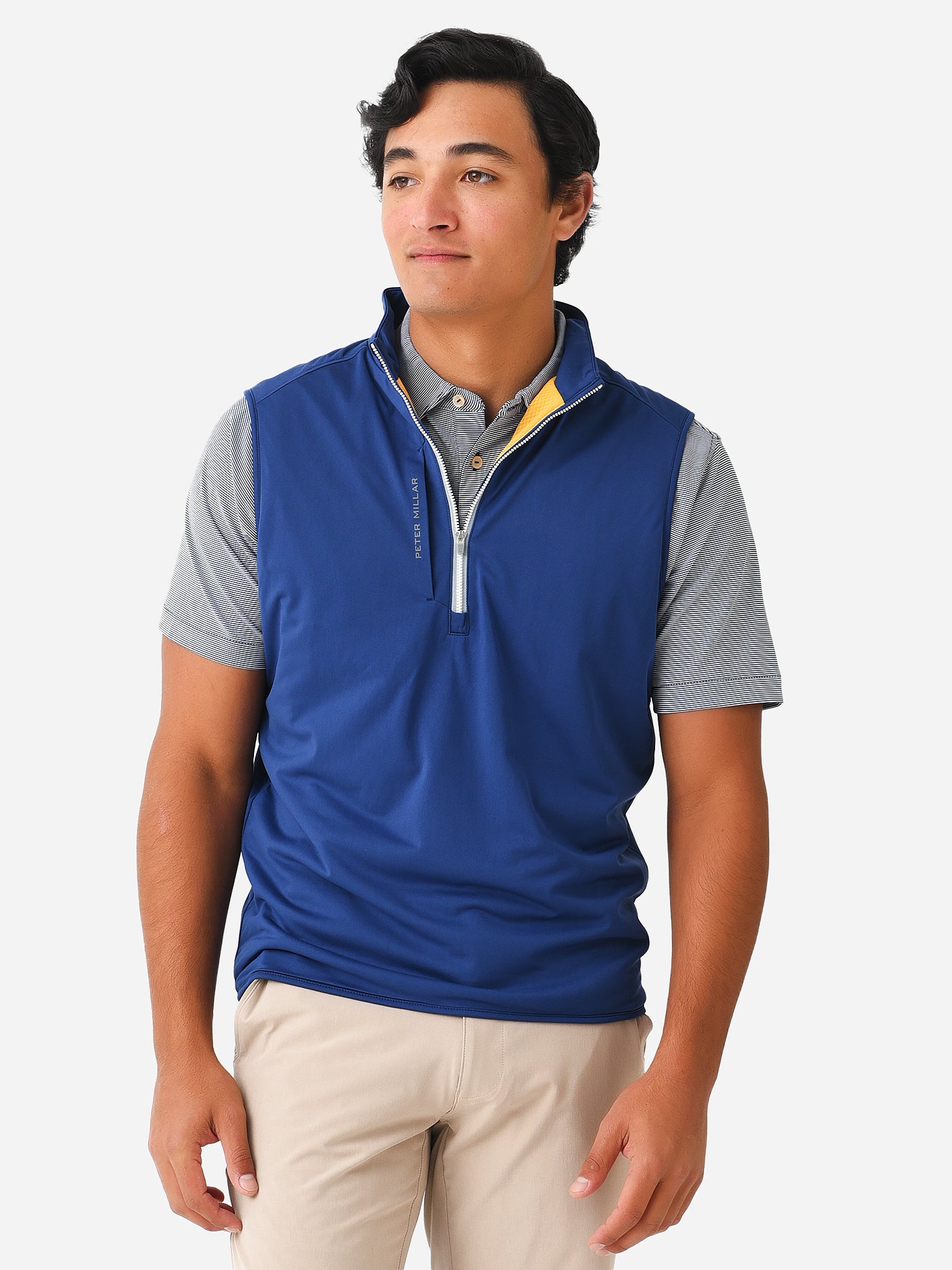 Peter Millar Crown Sport Men's Thermal Flow Insulated Half-Zip Vest