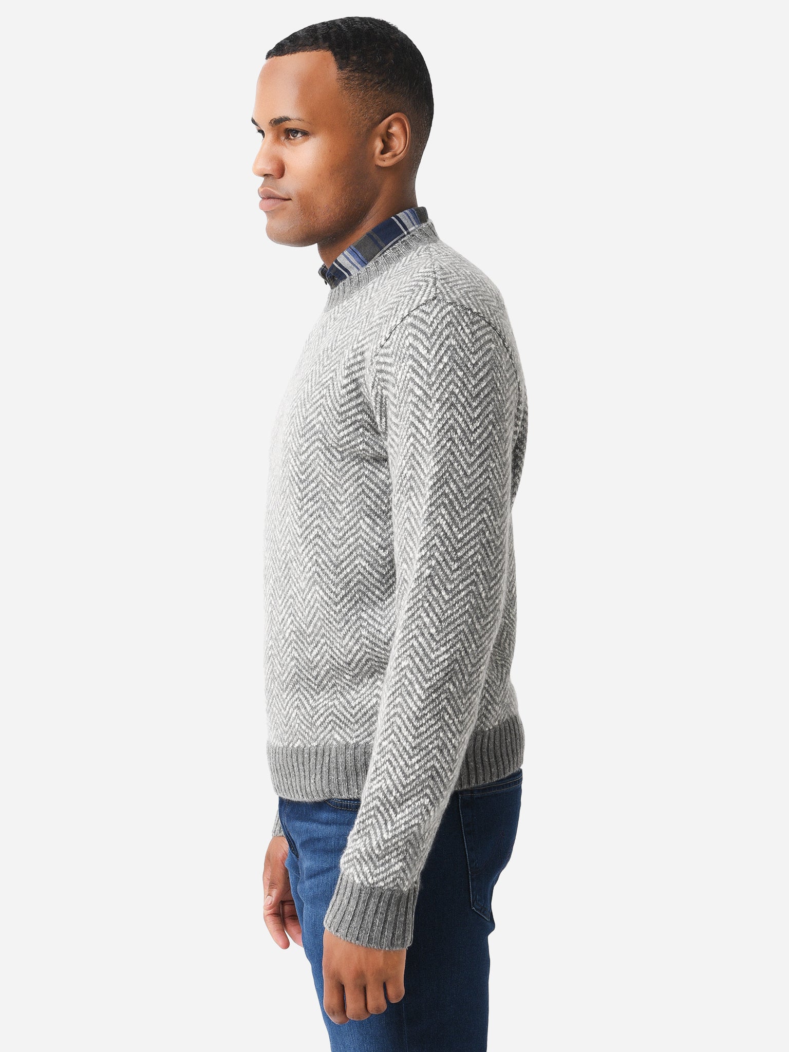 Peter Millar Crown Crafted Men's Cliffs Herringbone Crew Sweater