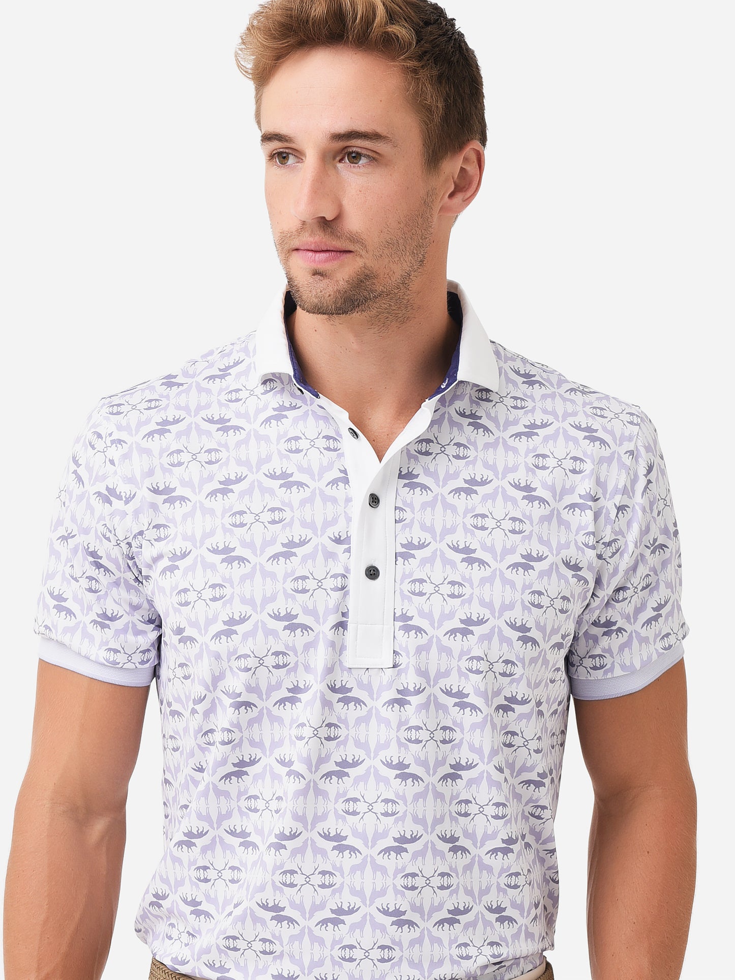 Greyson Men's Wolf Labyrinth Polo