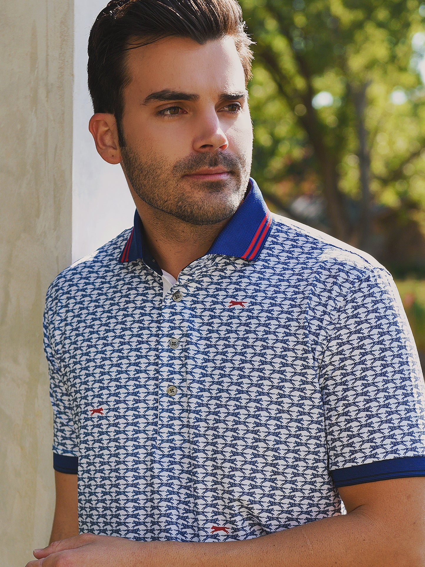 Greyson Men's Patriot Wolf Polo