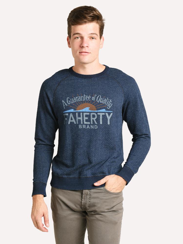 Faherty Brand Men's Logo Crew Sweatshirt