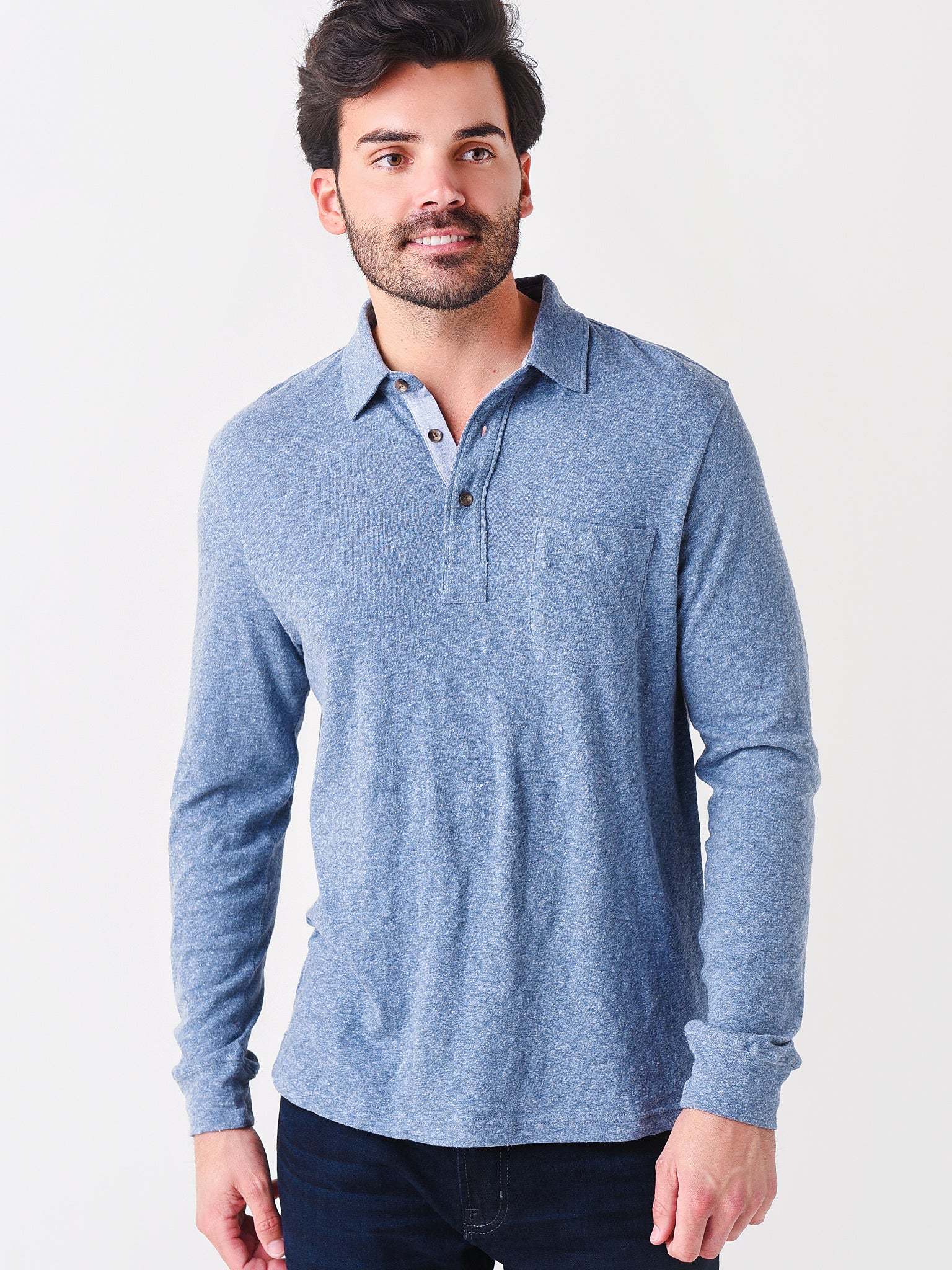 Faherty long 2024 sleeve polo