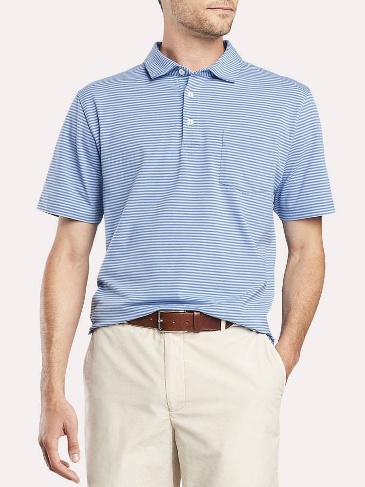 Peter Millar Men's Tybee Stripe Polo - Saint Bernard