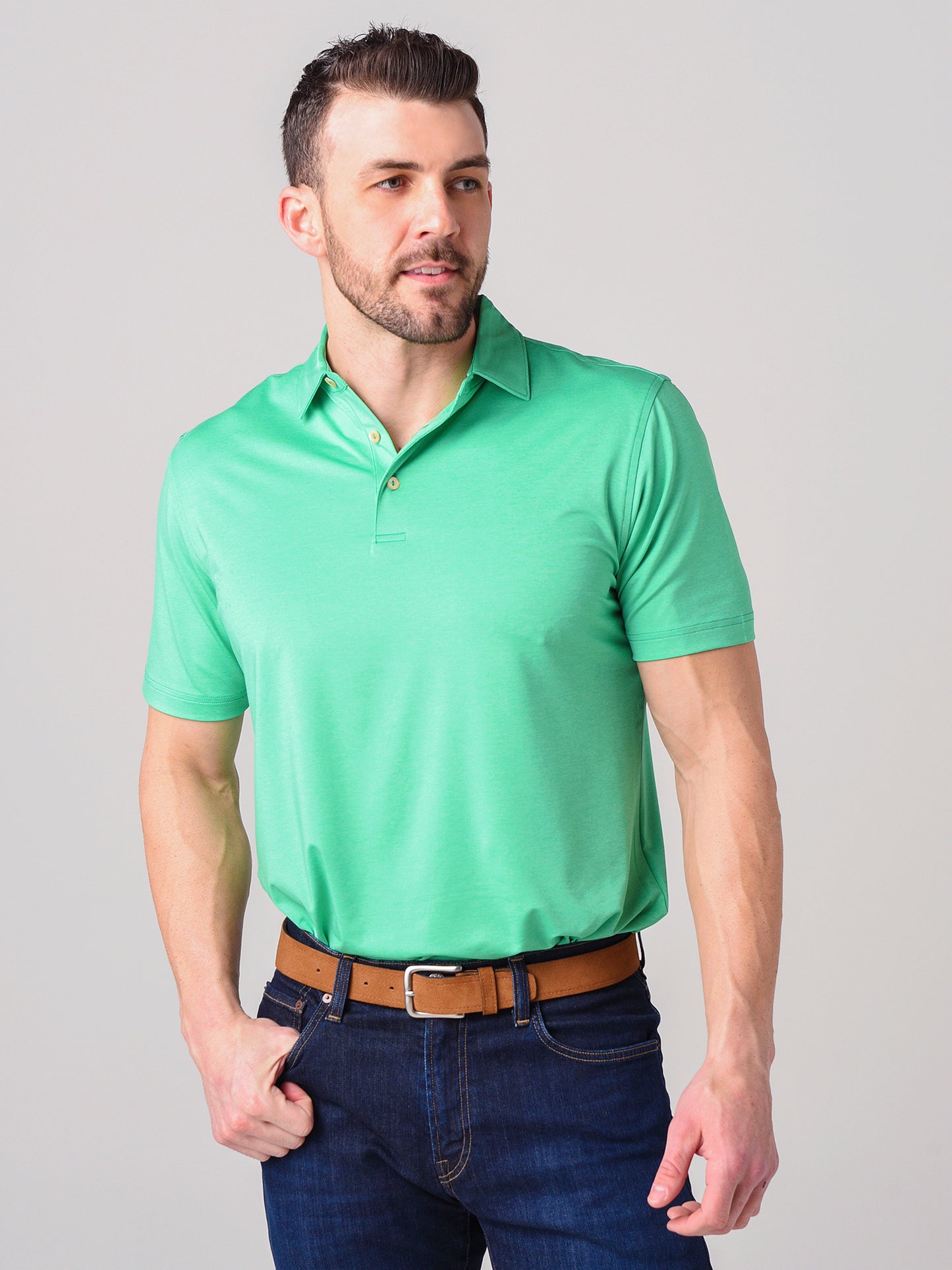 Peter Millar Crown Sport Men's Solid Stretch Jersey Polo