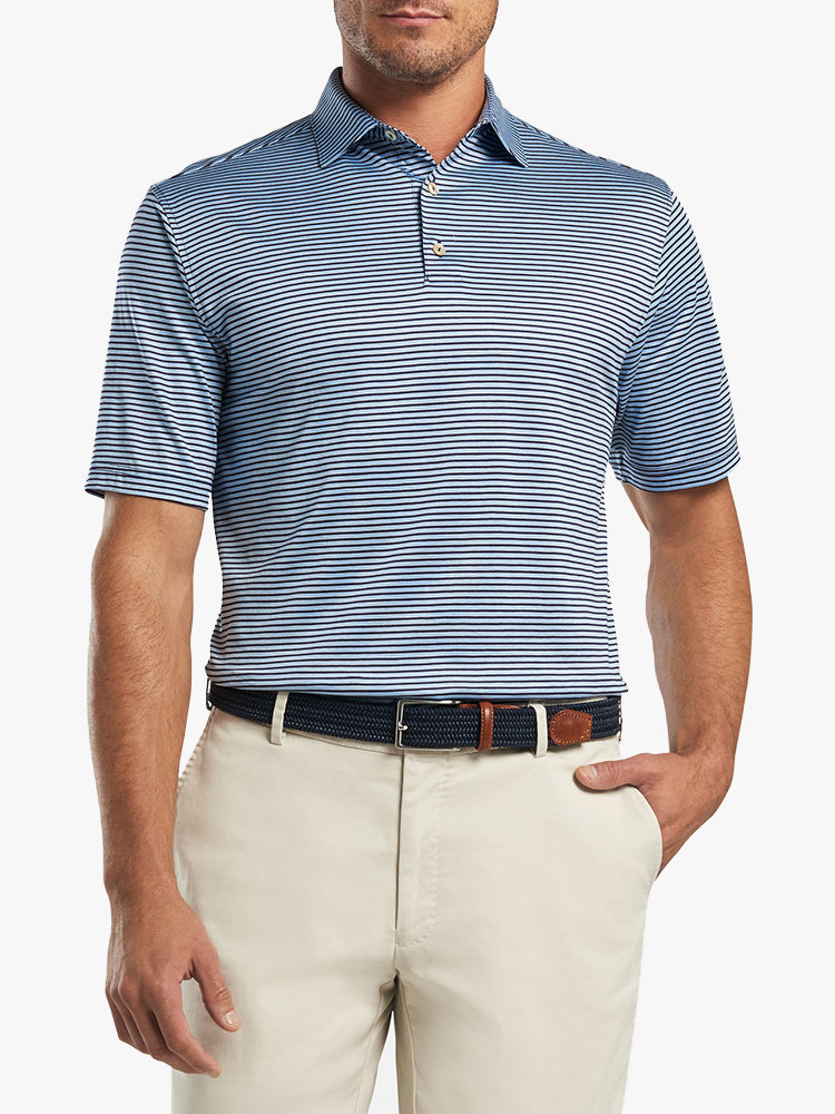 Men's Houston Astros Peter Millar Navy Mills Stripe Polo